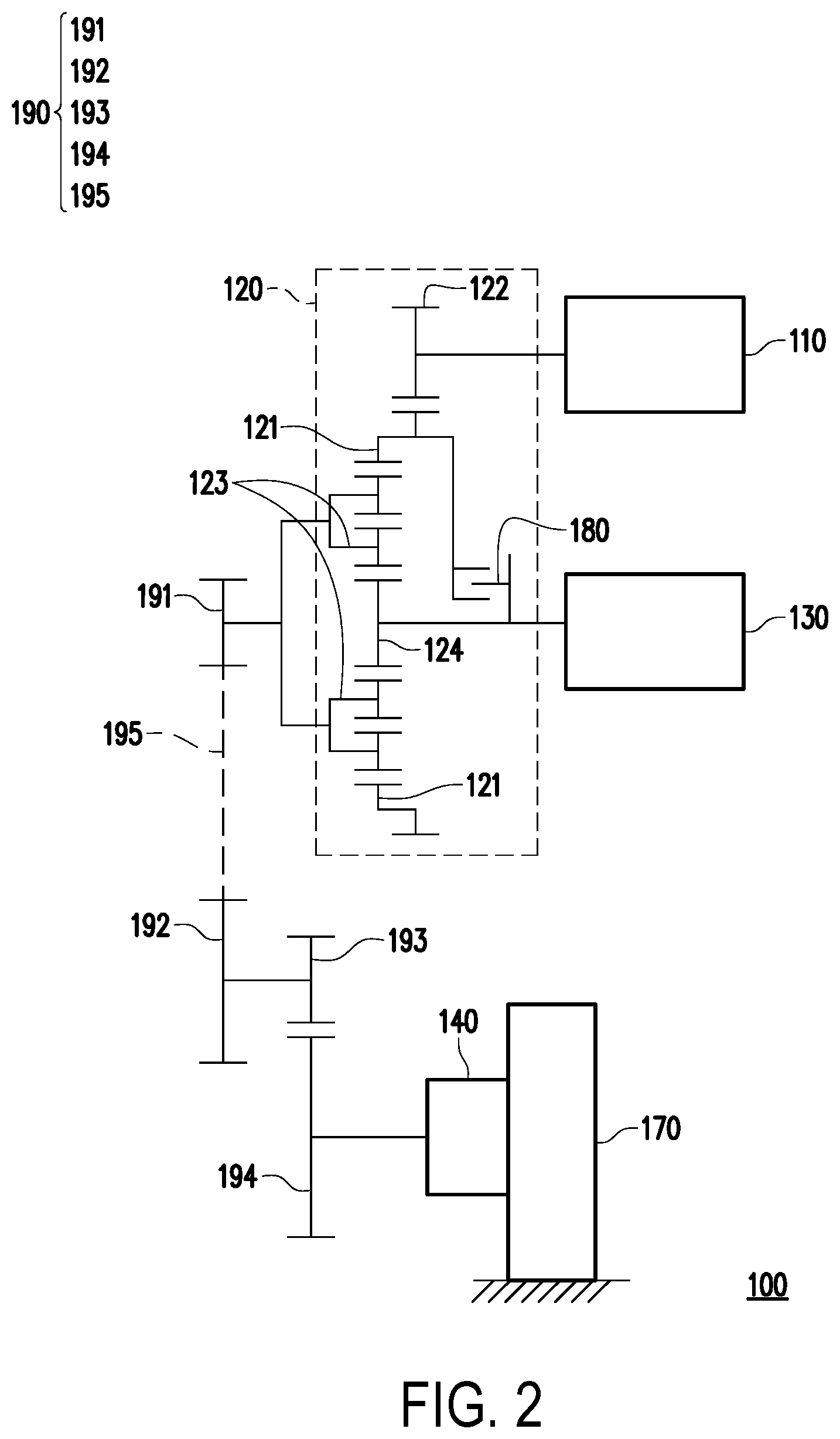 Patent US12365233 Figure 2 – Hybrid power transmission system