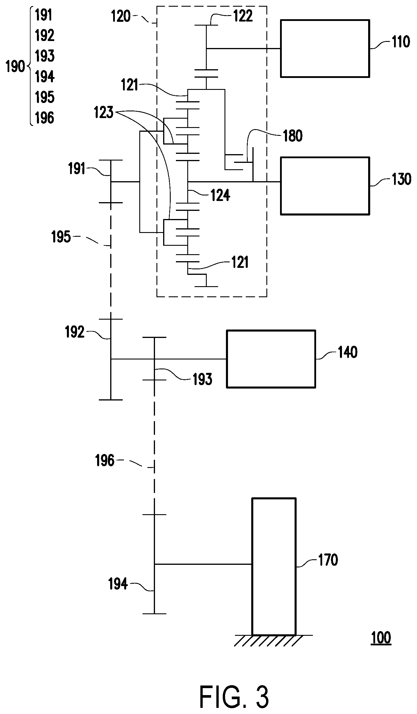 Patent US12365233 Figure 3 – Hybrid power transmission system