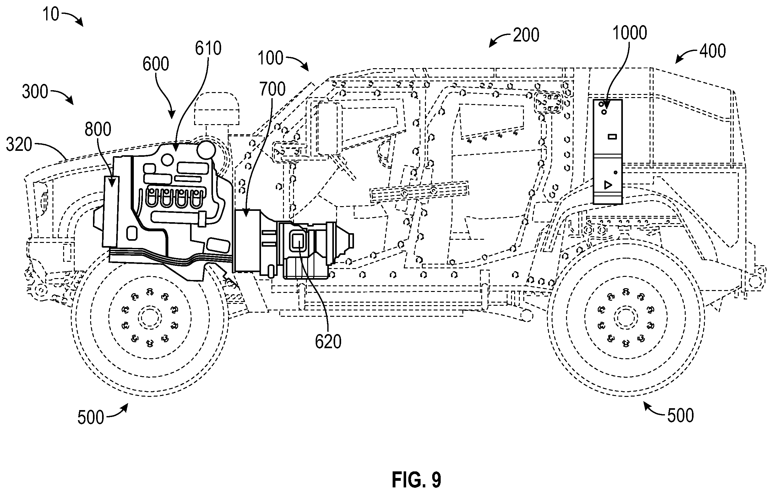 Patent US12365234 Figure 9 – Electrified military vehicle