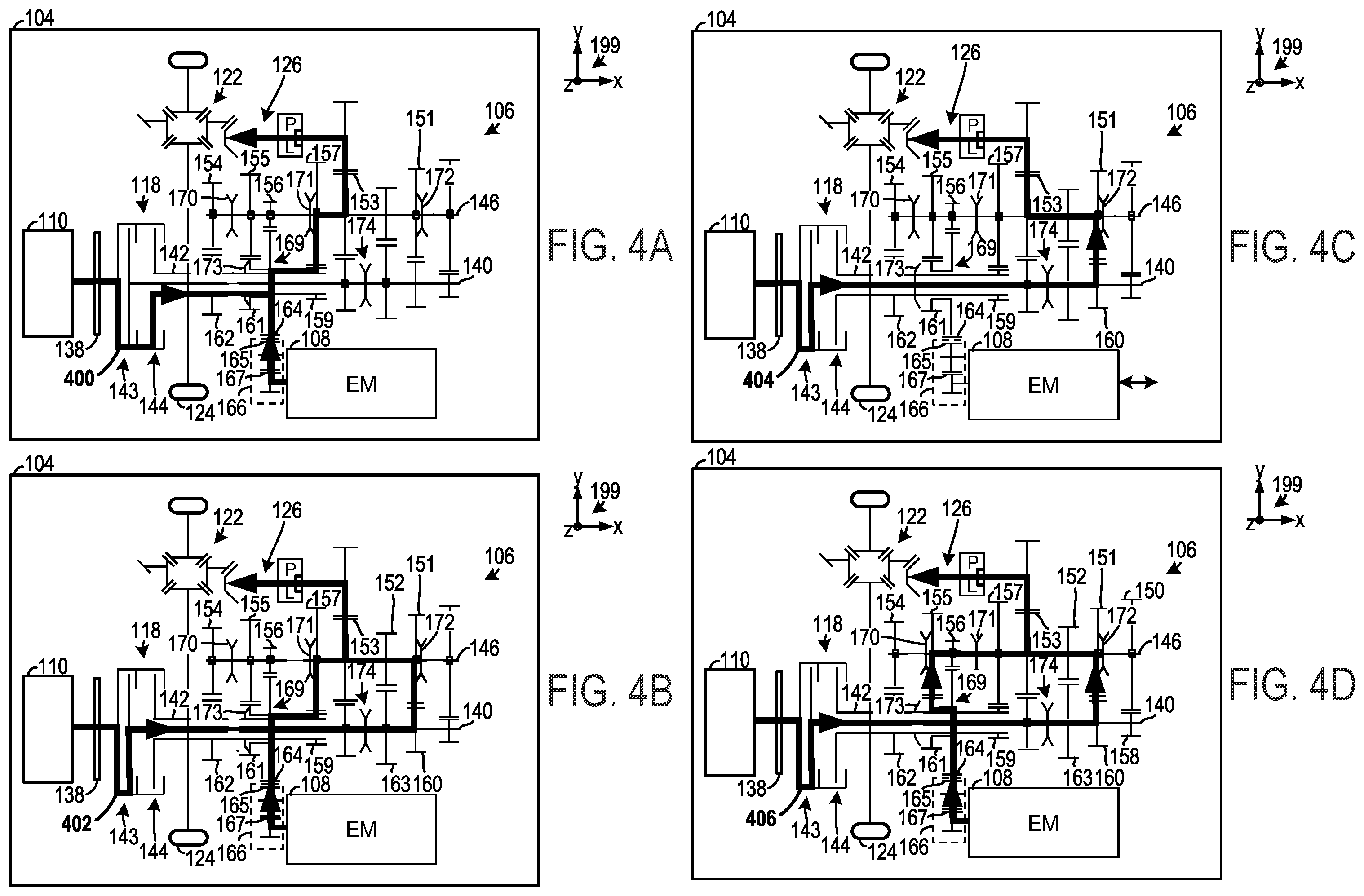 Patent US12365235 Figure 7 – Multi-speed hybrid transmission and transmission operating method