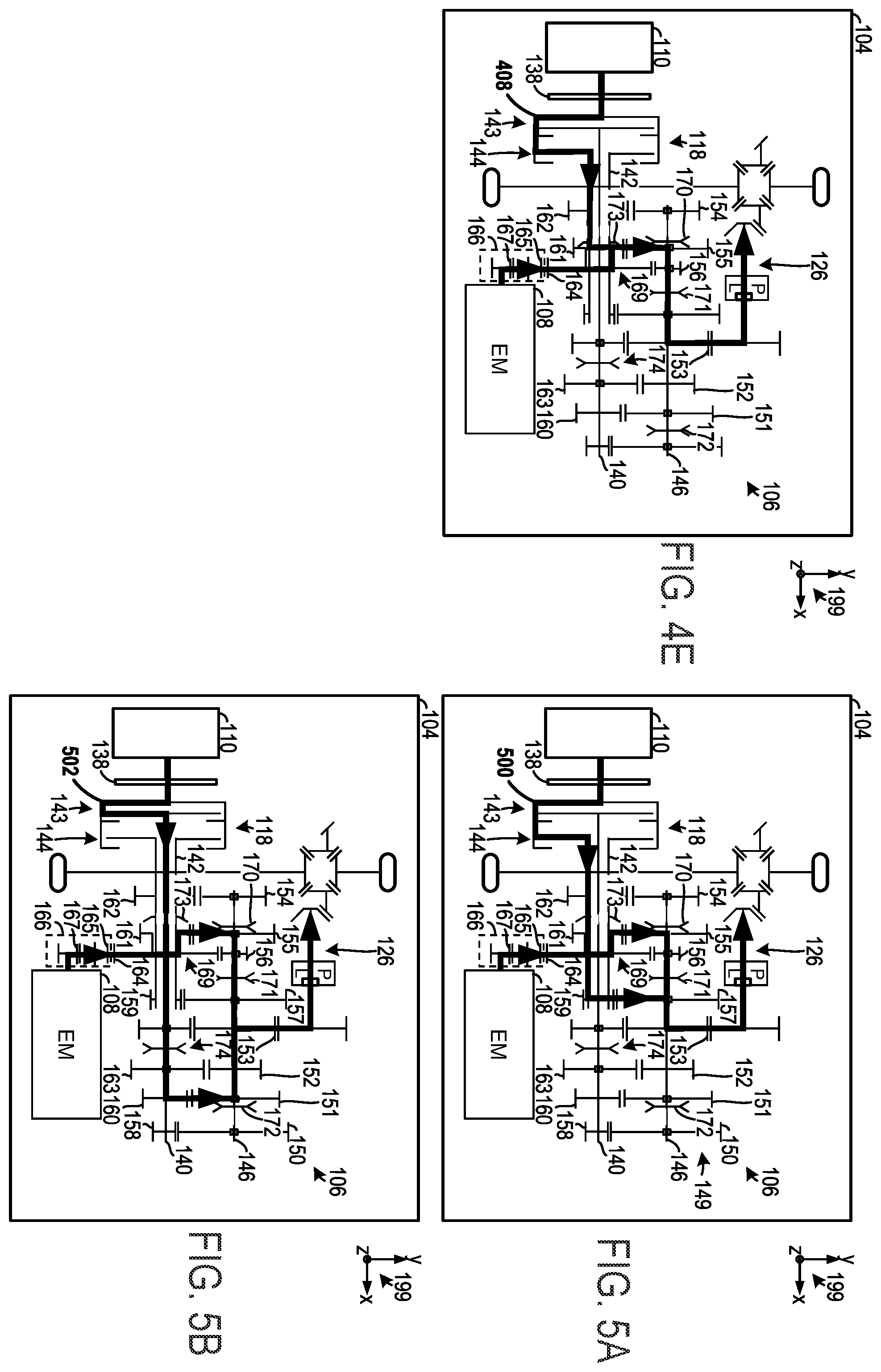 Patent US12365235 Figure 8 – Multi-speed hybrid transmission and transmission operating method