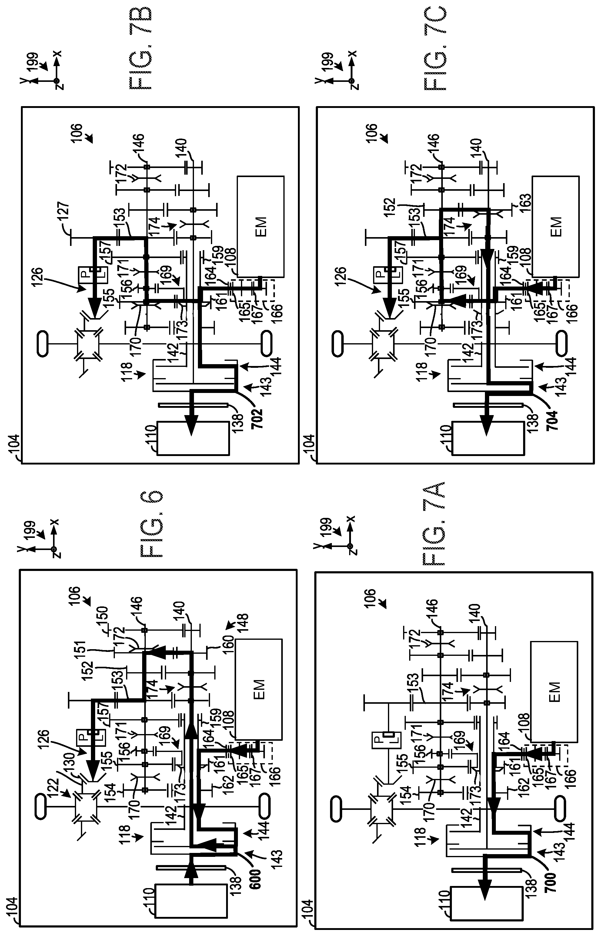Patent US12365235 Figure 9 – Multi-speed hybrid transmission and transmission operating method