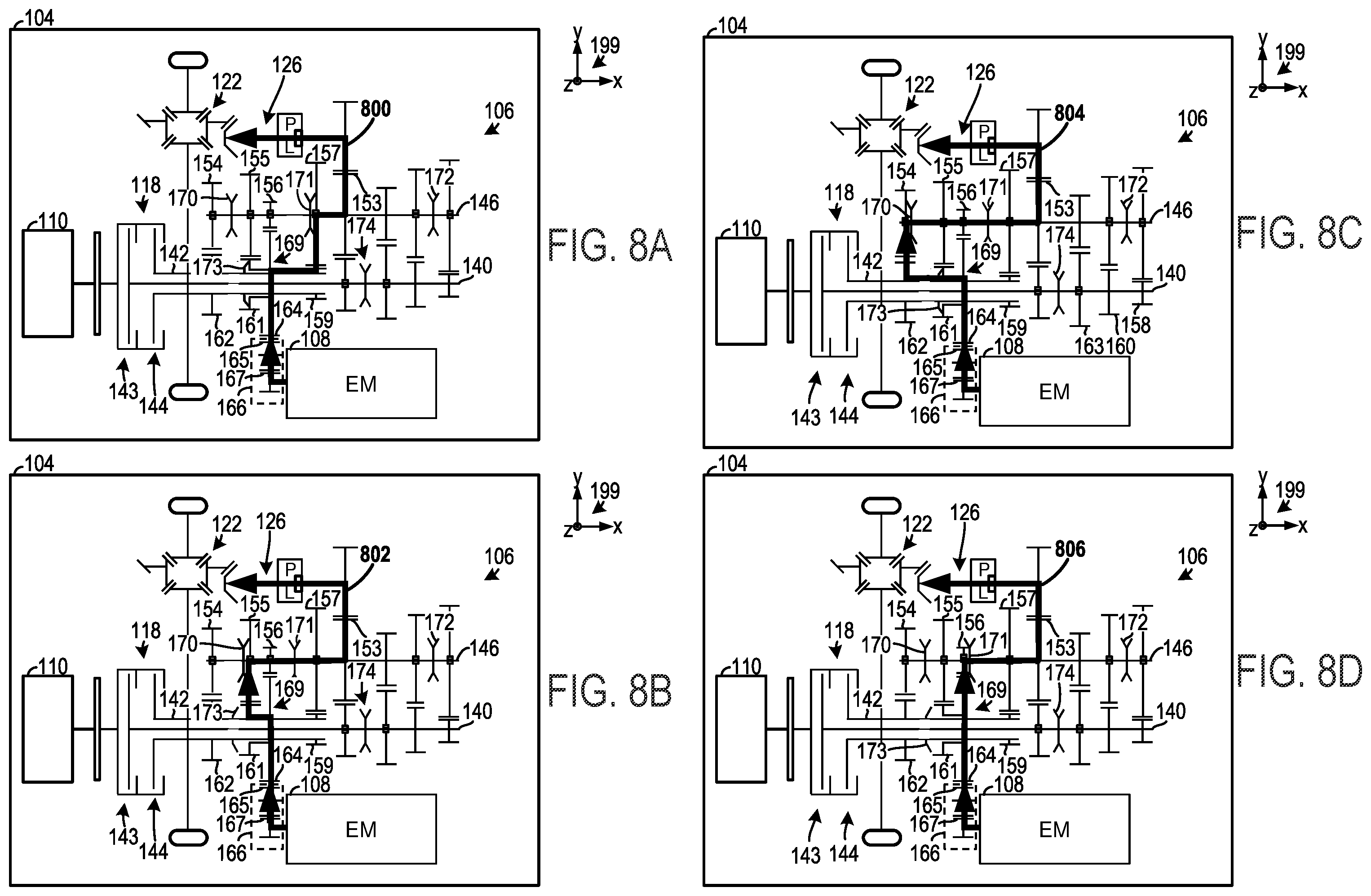Patent US12365235 Figure 10 – Multi-speed hybrid transmission and transmission operating method