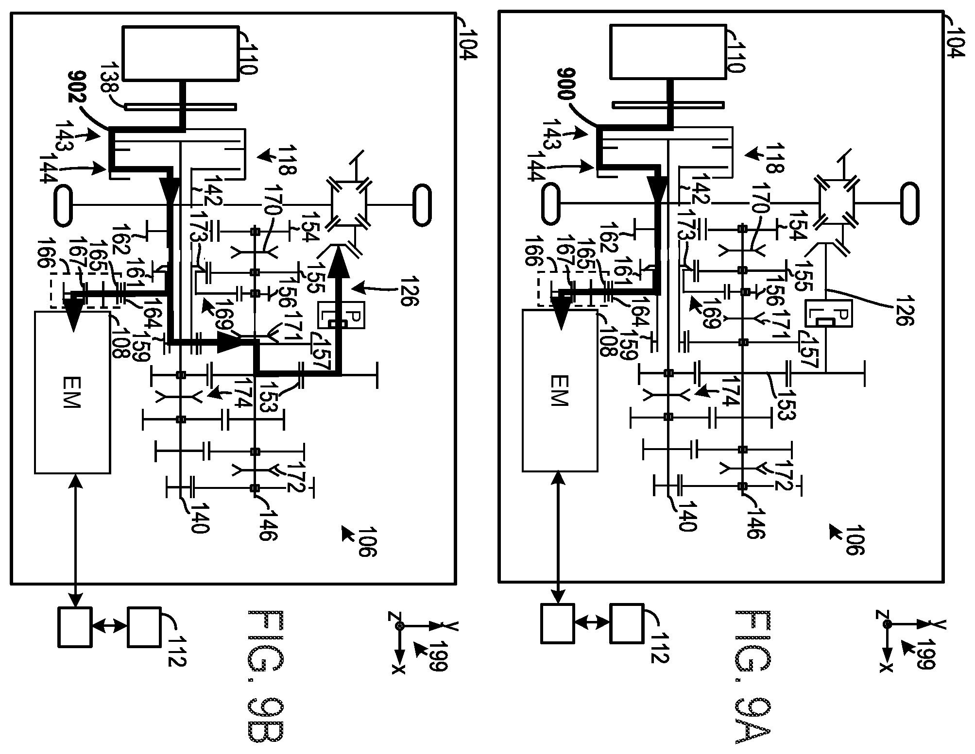 Patent US12365235 Figure 11 – Multi-speed hybrid transmission and transmission operating method