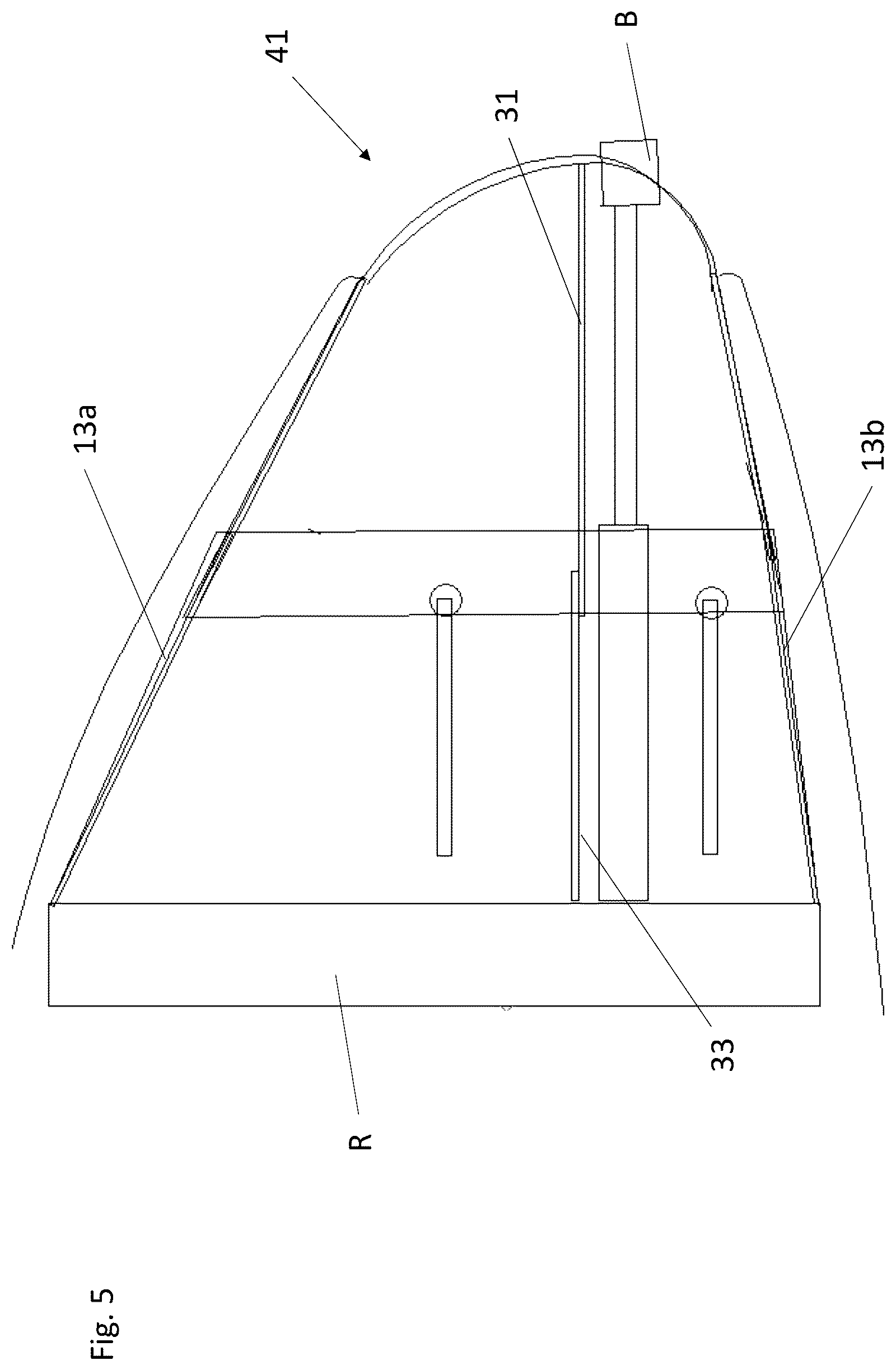 Patent US12365236 Figure 5 – Variably openable fairing with collapsible panels