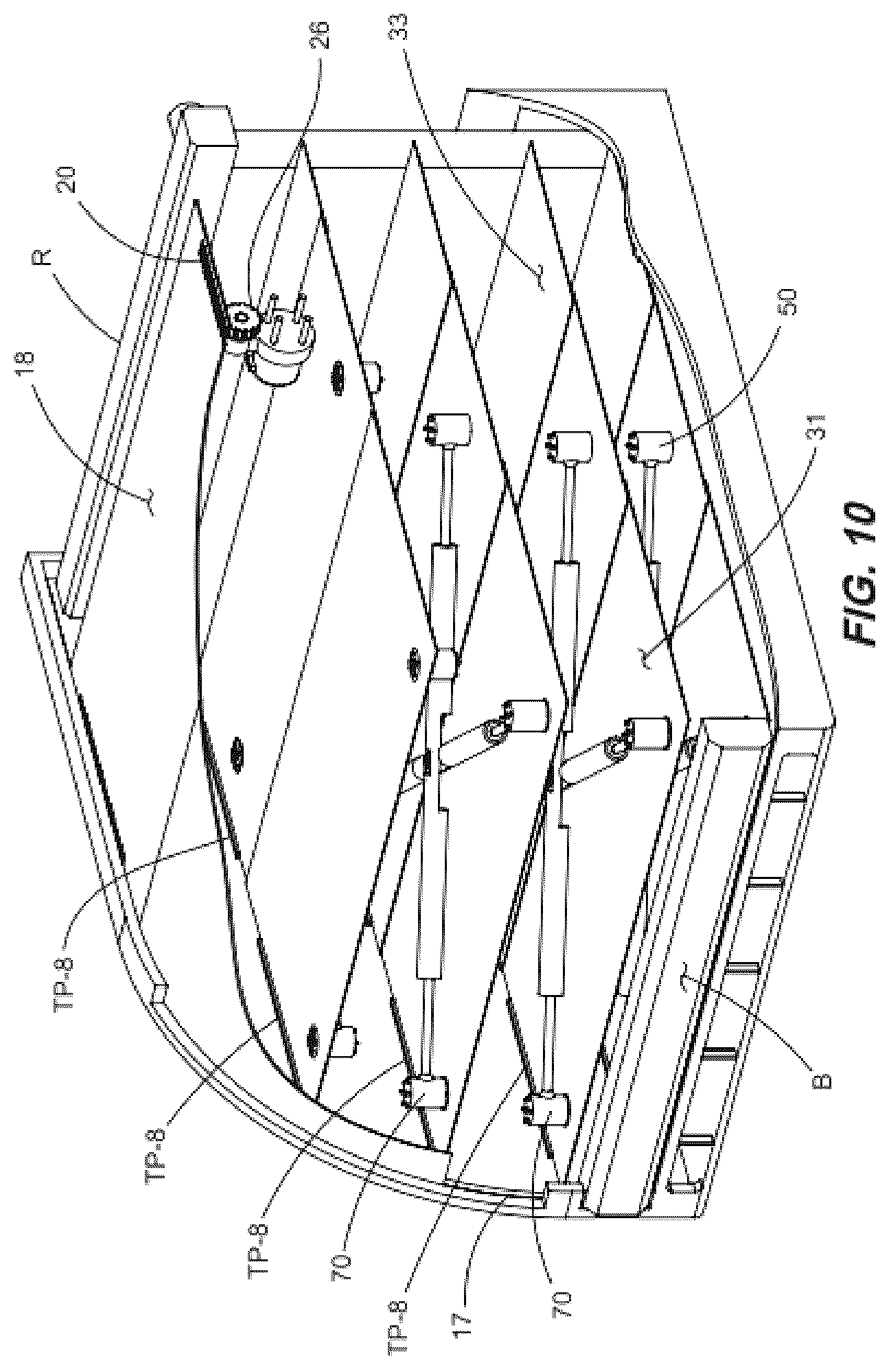 Patent US12365236 Figure 15 – Variably openable fairing with collapsible panels