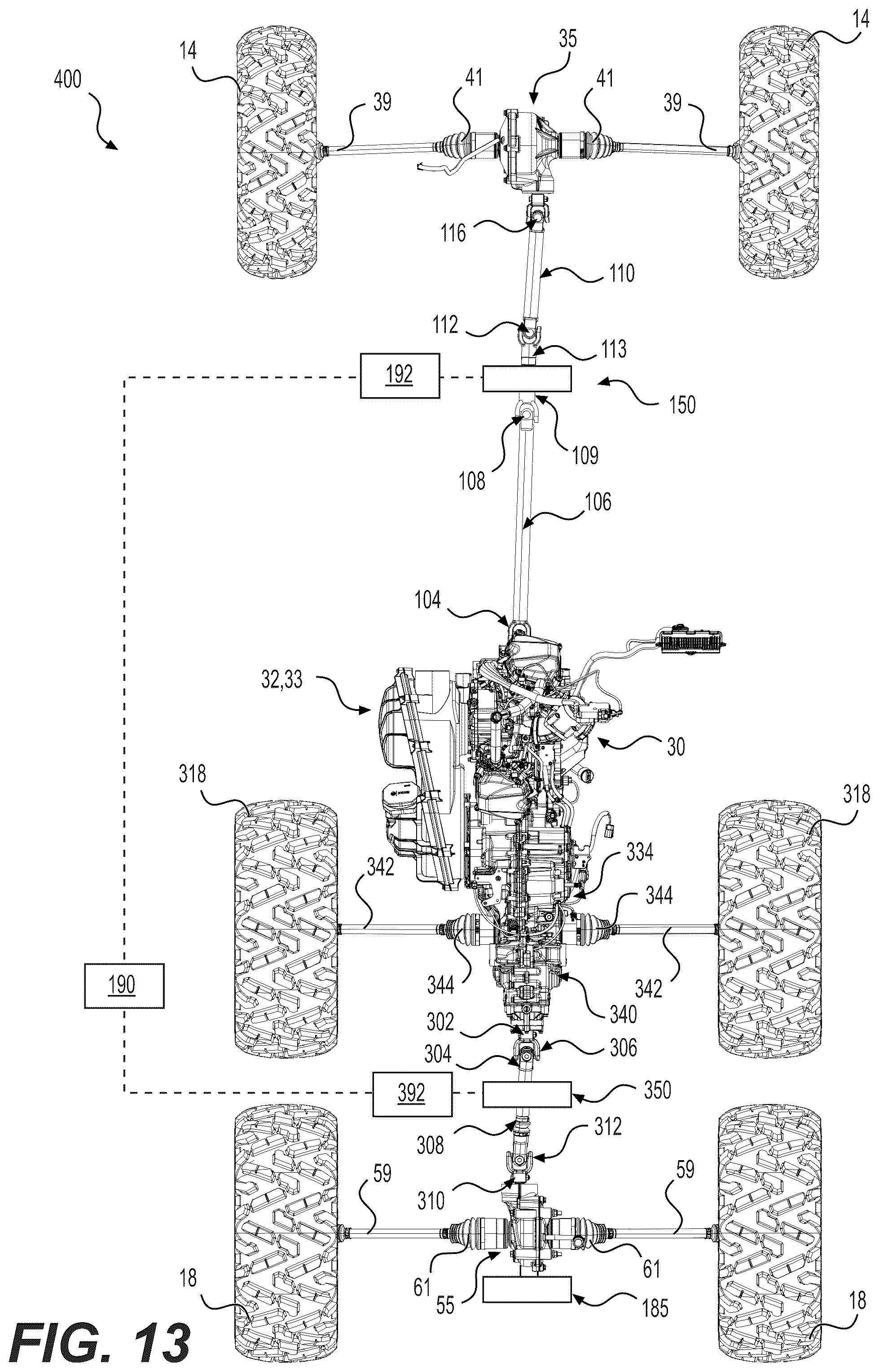 Patent US12365240 Figure 13 – Method for controlling a drivetrain for an off-road vehicle