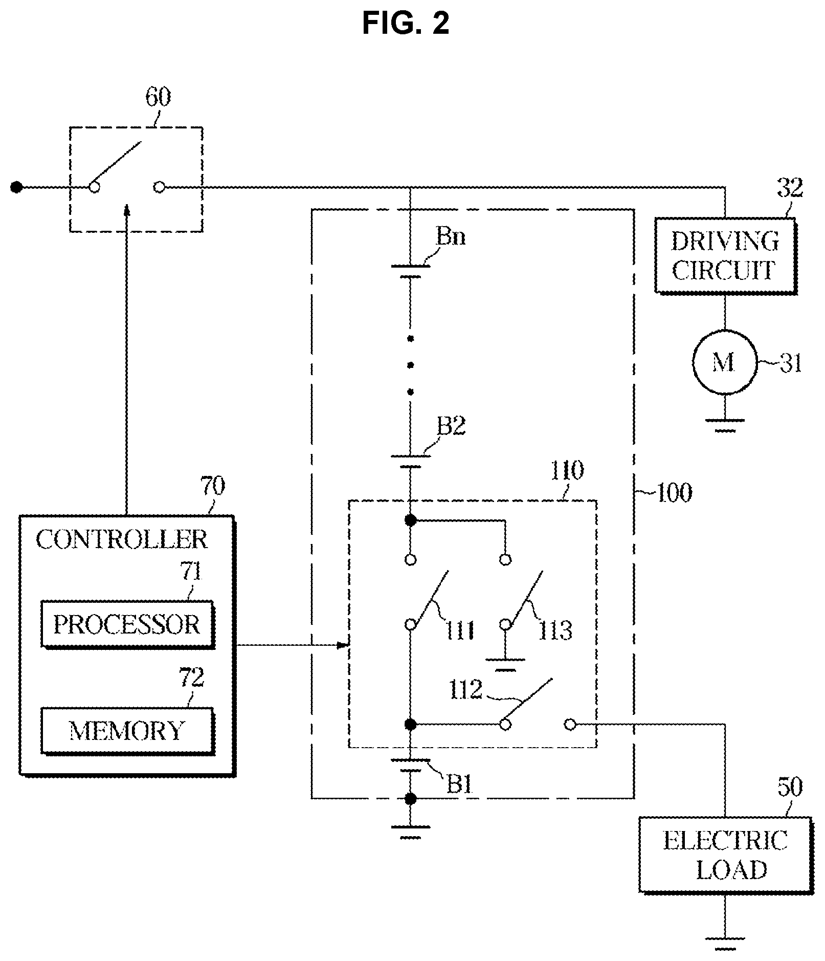 Patent US12365265 Figure 2 – Vehicle and control method thereof
