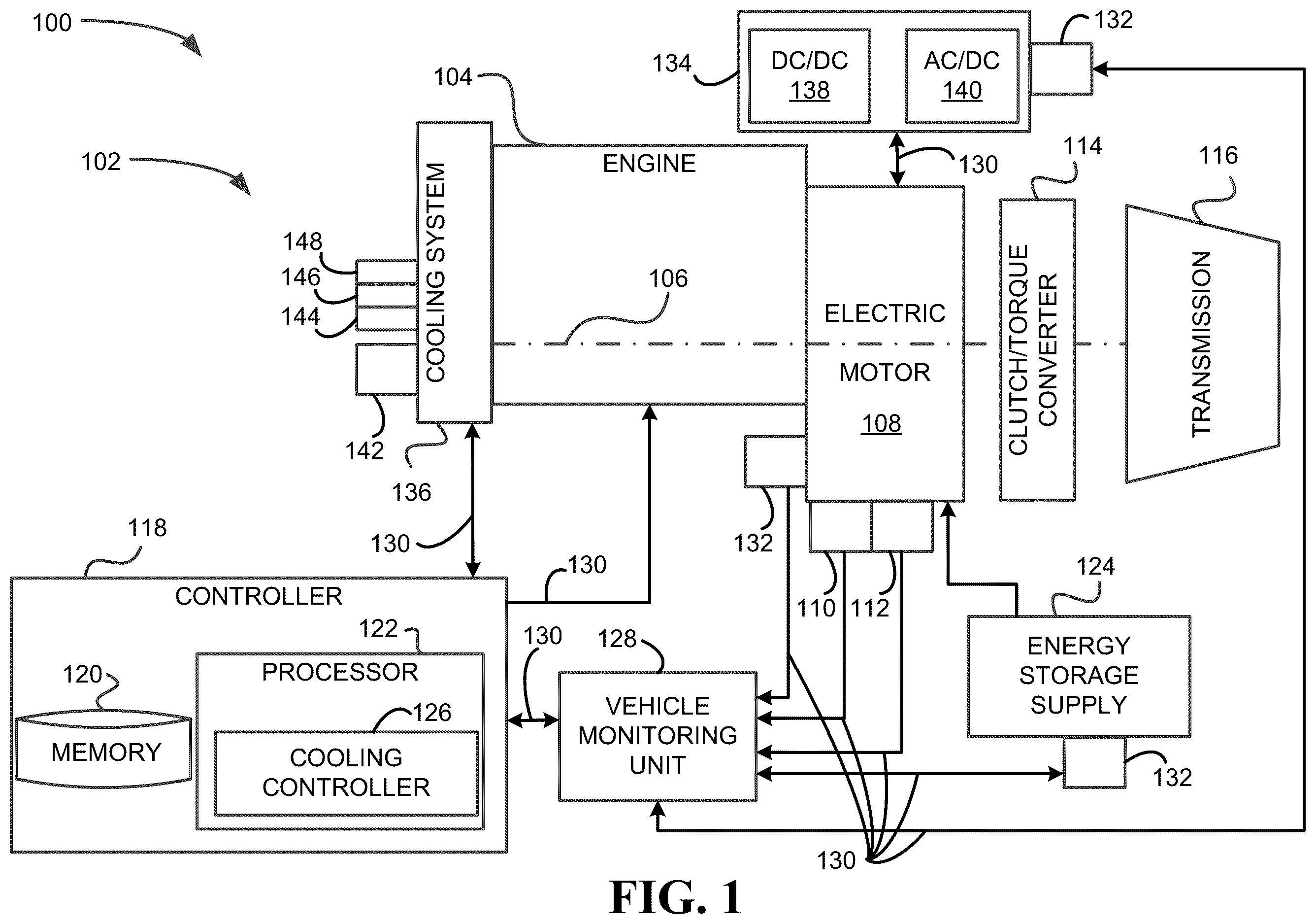 Patent US12365267 — Predicted cooling control systems and methods for electric vehicles — Figure 1