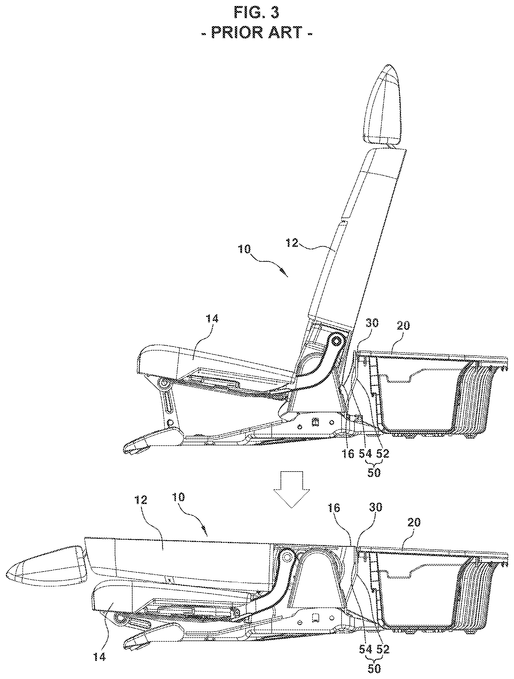 Patent US12365273 Figure 3 – Luggage gap cover device for vehicle rear seat