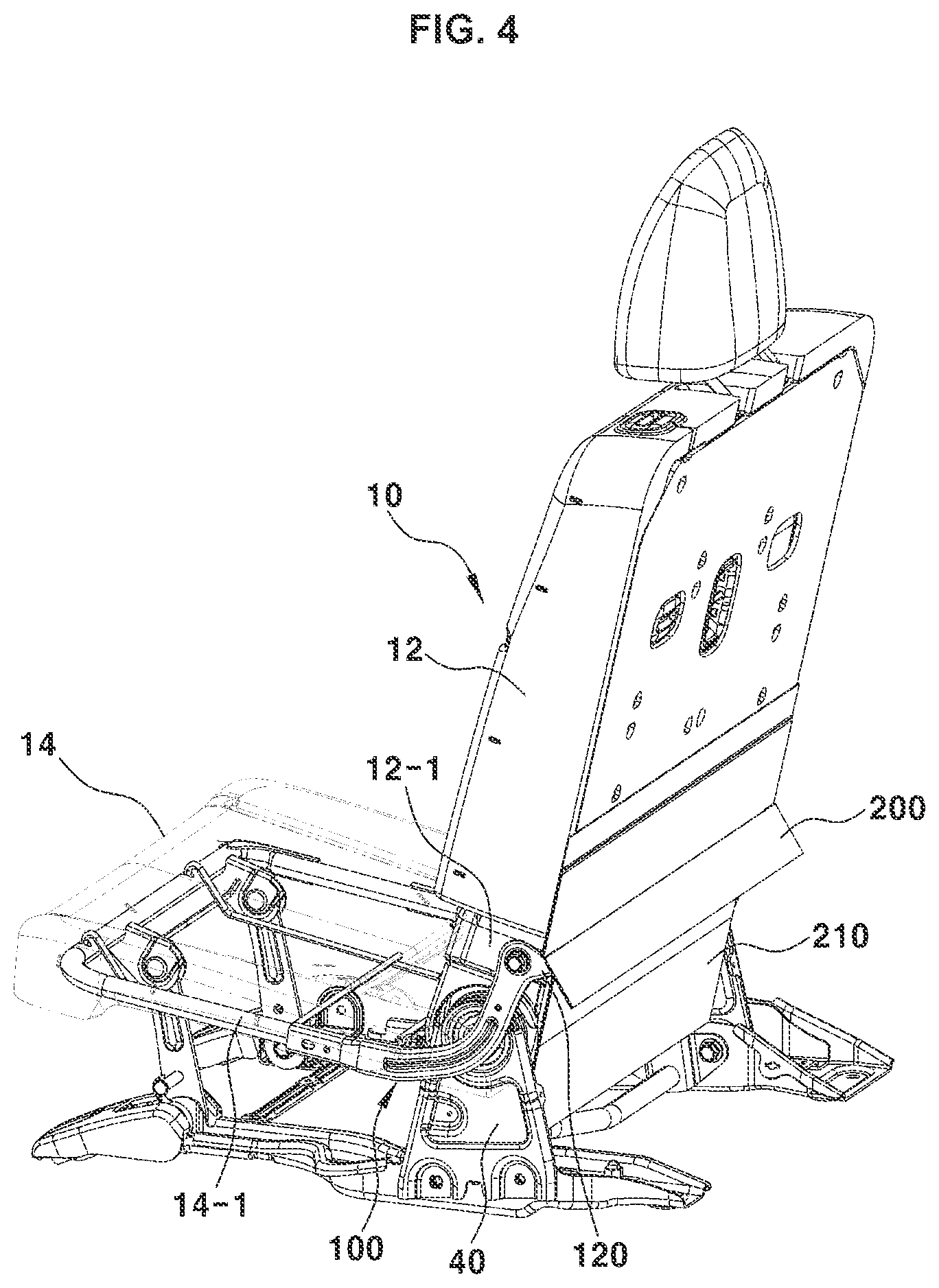 Patent US12365273 Figure 4 – Luggage gap cover device for vehicle rear seat