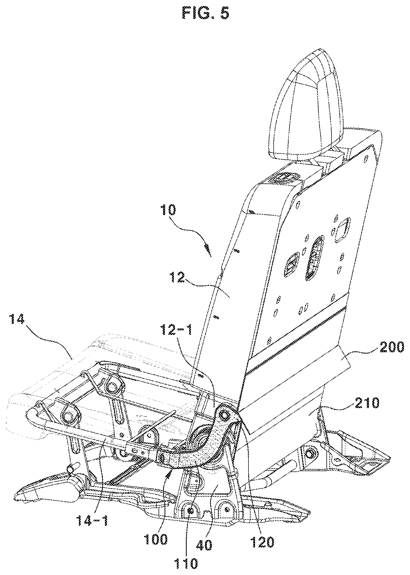 Patent US12365273 Figure 5 – Luggage gap cover device for vehicle rear seat