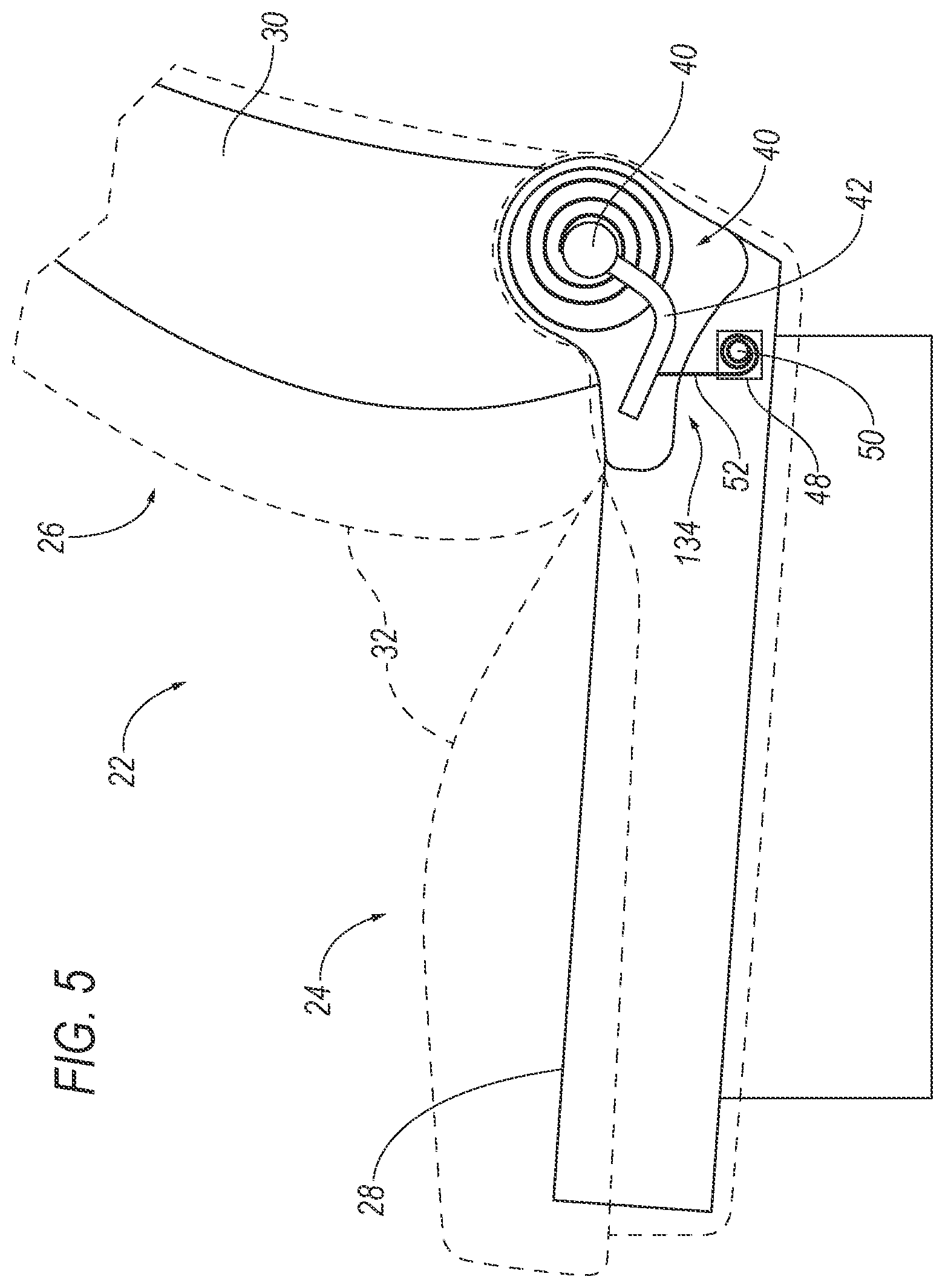 Patent US12365274 Figure 5 – Vehicle seat assembly