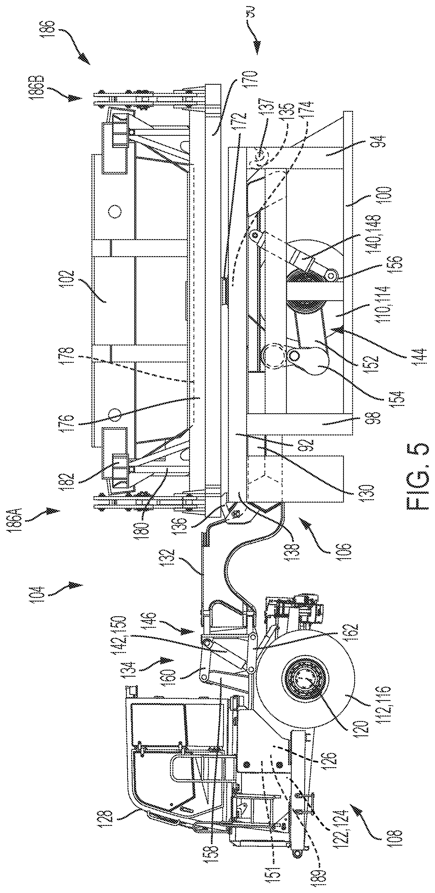 Patent US12365278 Figure 5 – Container carrier and dumping pallet