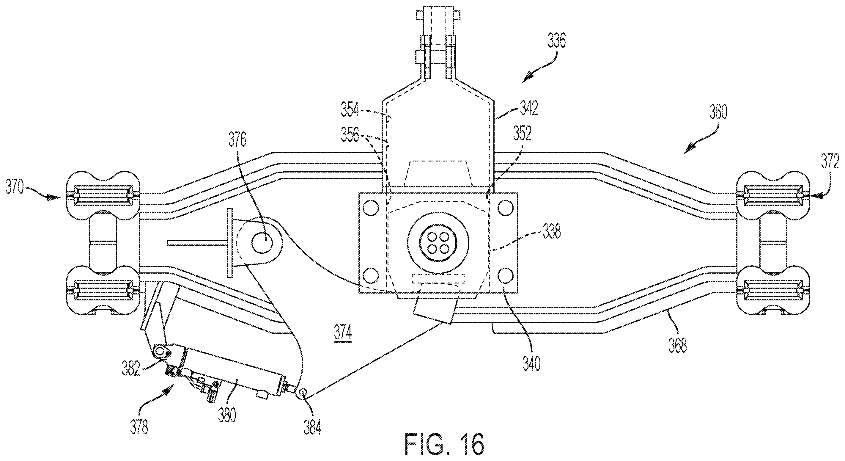Patent US12365278 Figure 16 – Container carrier and dumping pallet