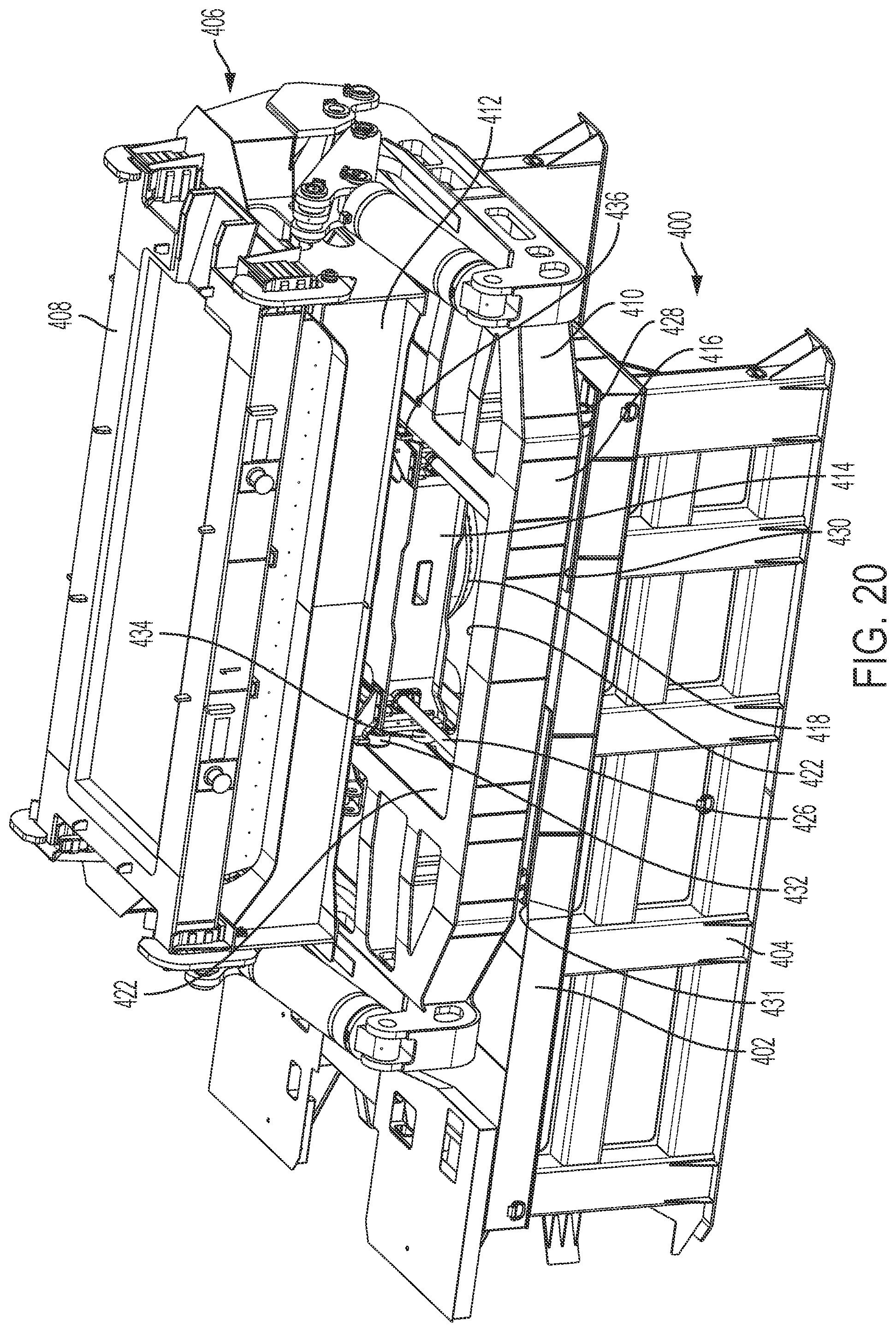 Patent US12365278 Figure 20 – Container carrier and dumping pallet