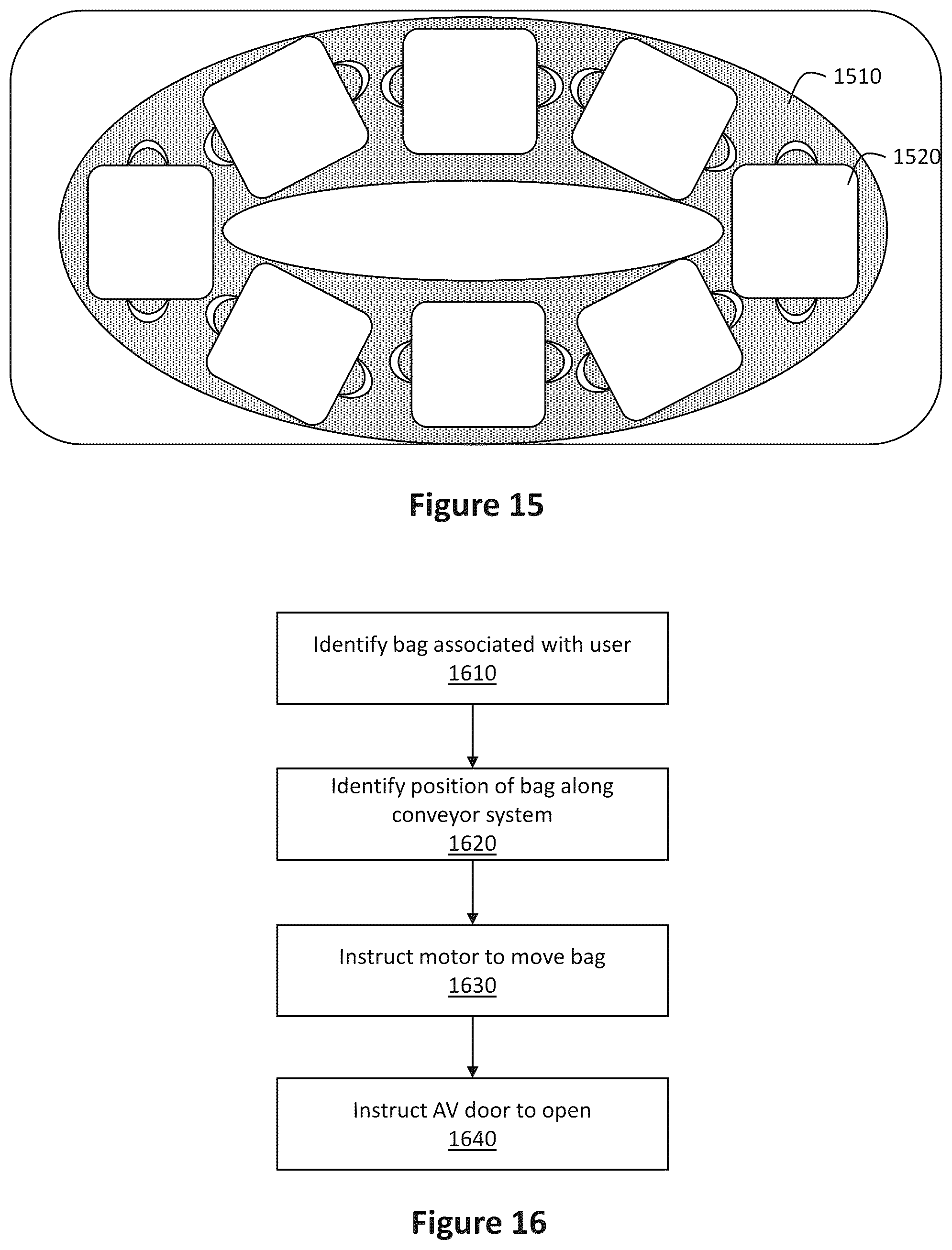 Patent US12365279 Figure 7 – Conveyor system for delivery using autonomous vehicles