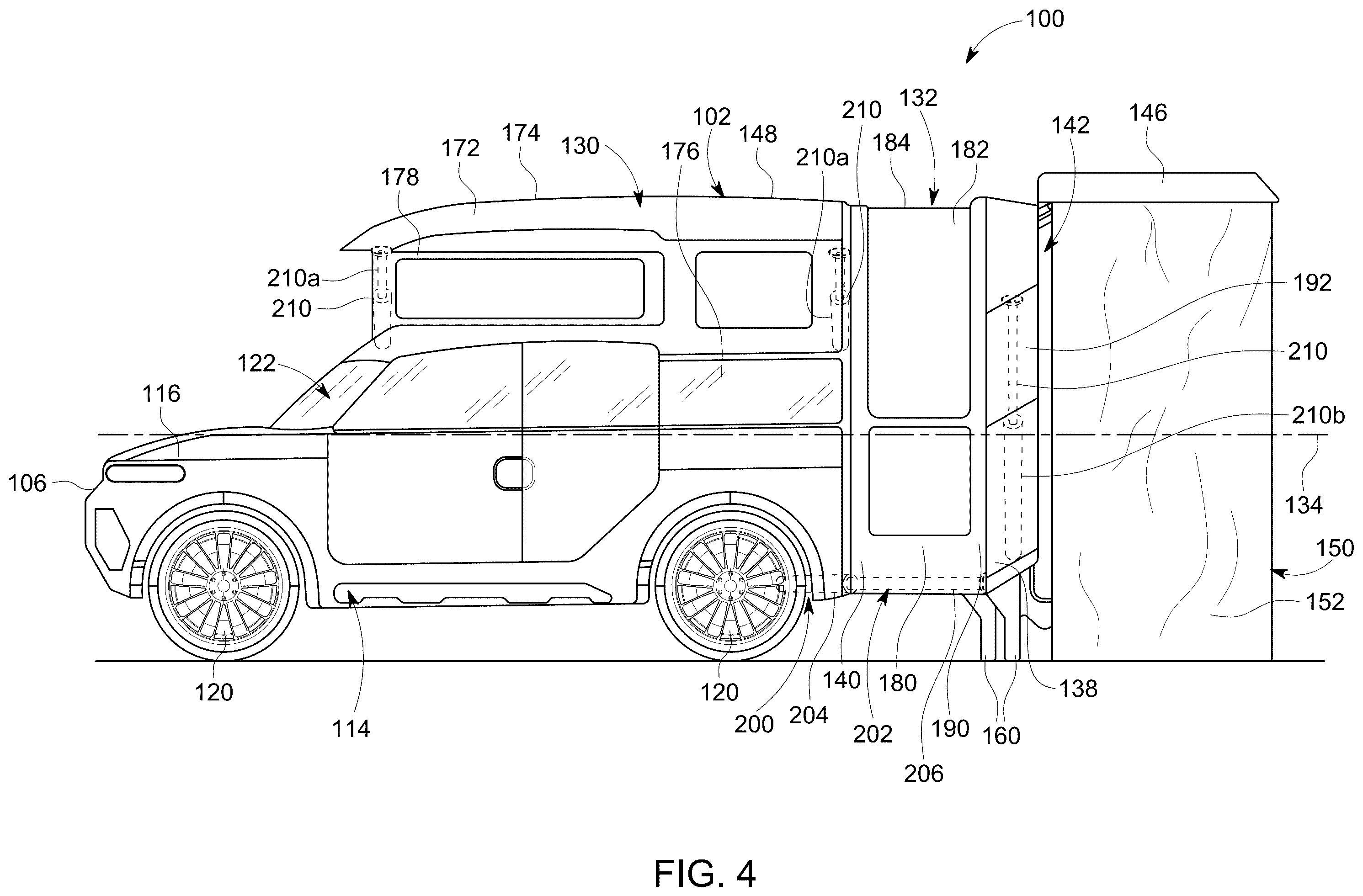Patent US12365280 Figure 4 – Camper for a vehicle