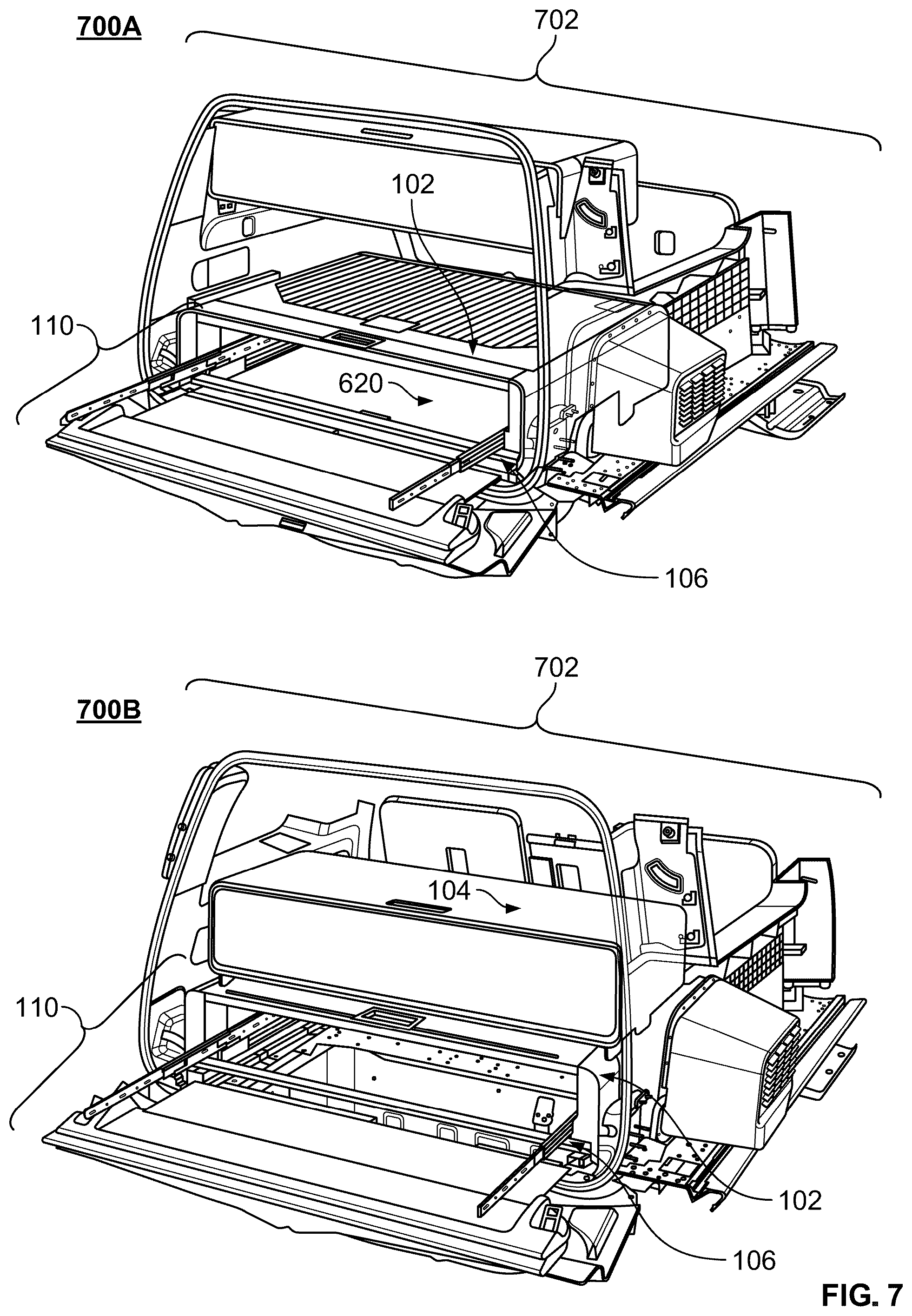 Patent US12365281 Figure 7 – Modular kitchen mounting apparatus