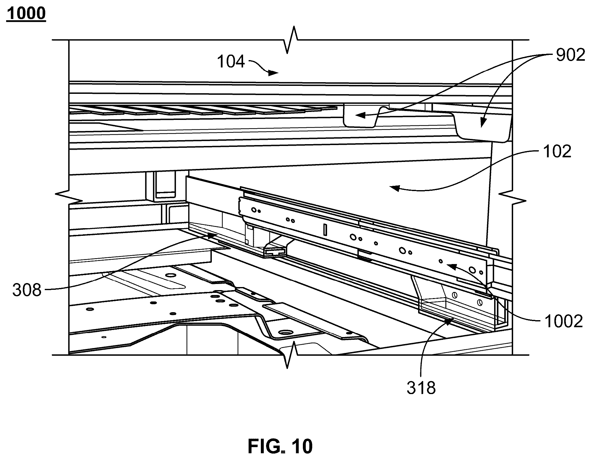 Patent US12365281 Figure 10 – Modular kitchen mounting apparatus