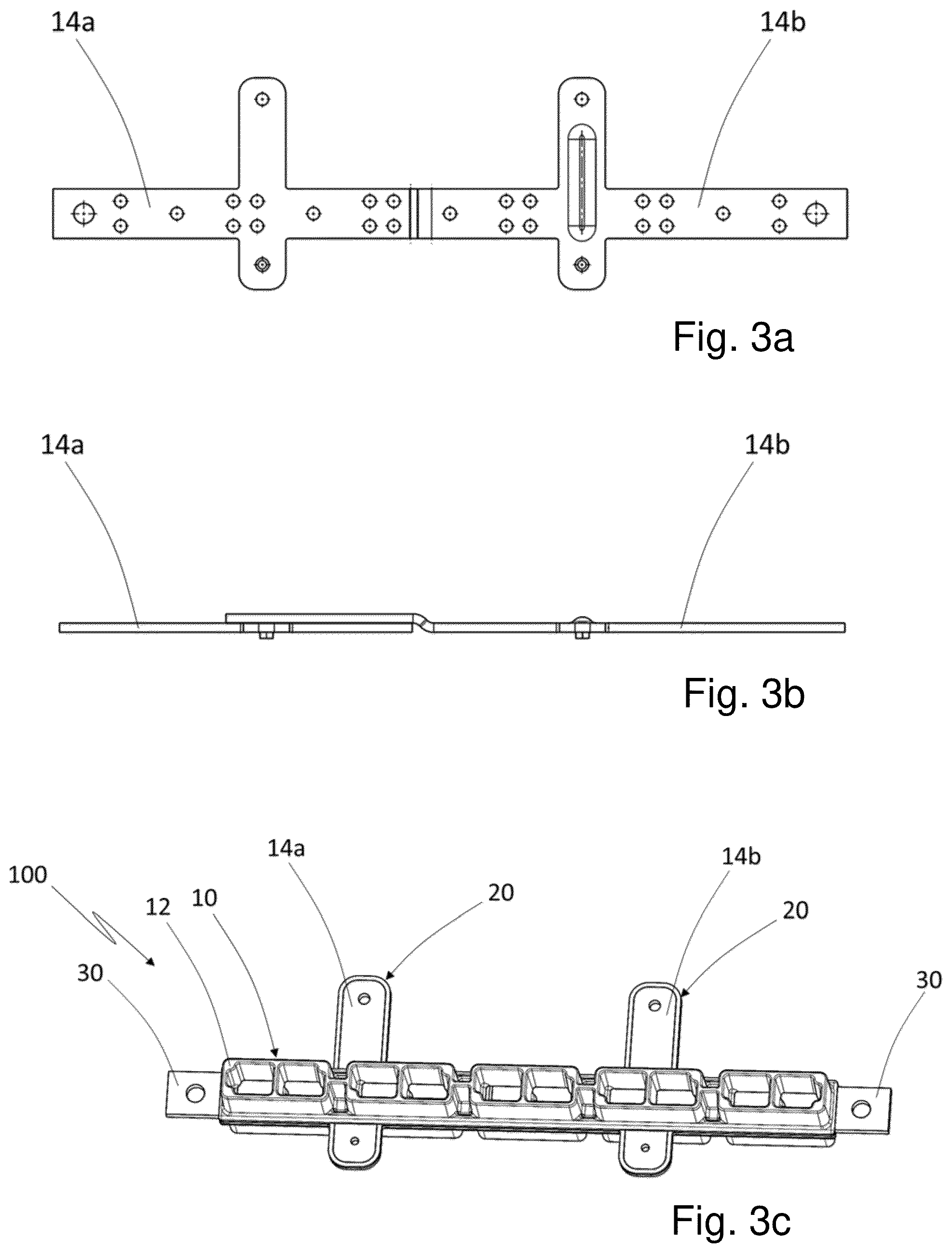 Patent US12365282 Figure 3 – Support for a component in the front or in the rear of a motor vehicle, lighting device, and unit for a motor vehicle, and method for manufacturing the support