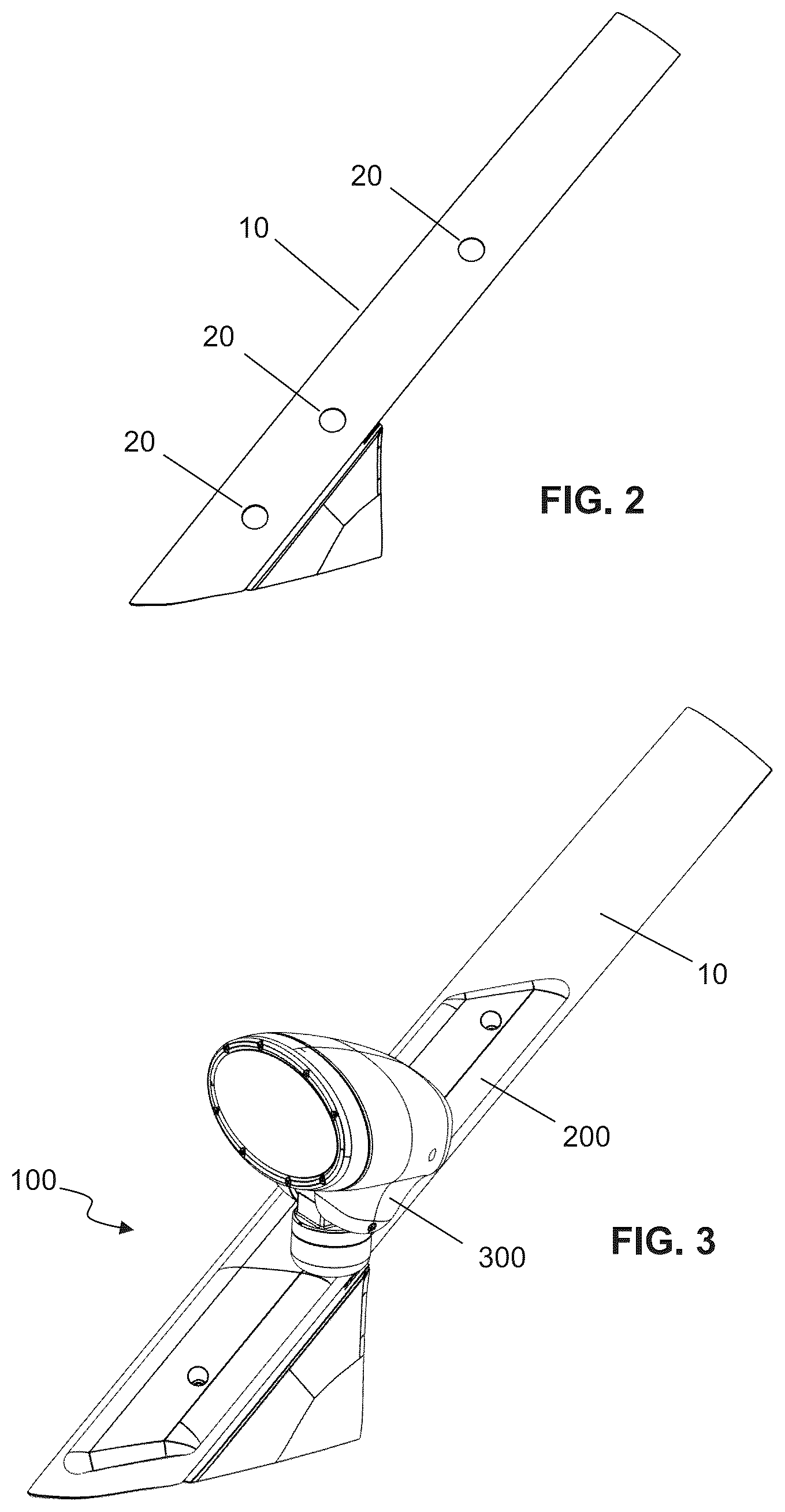 Patent US12365283 Figure 2 – Searchlight system for vehicle post