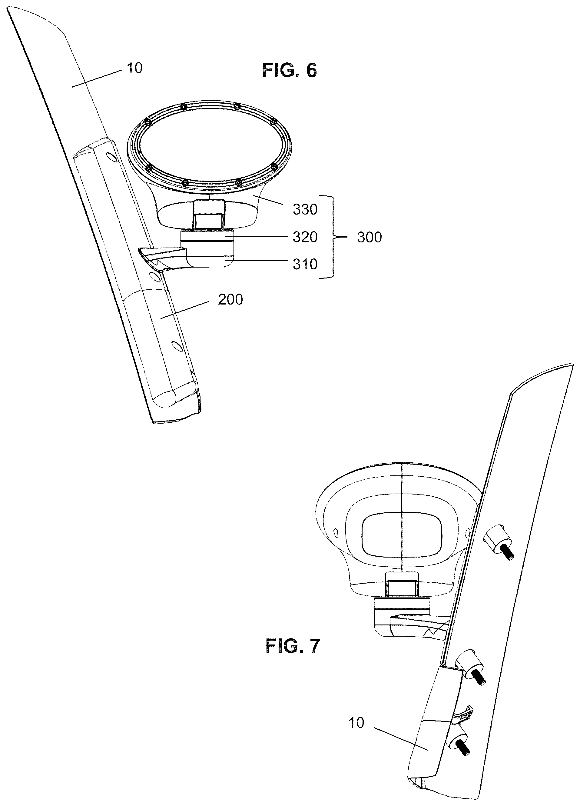 Patent US12365283 Figure 4 – Searchlight system for vehicle post