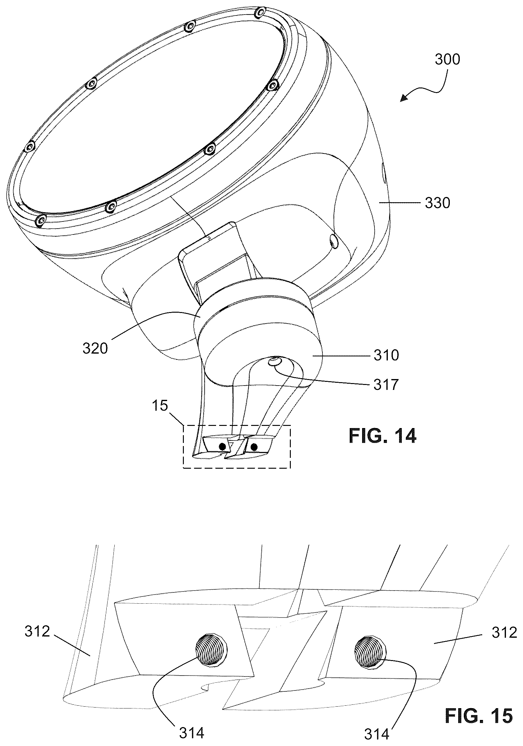 Patent US12365283 Figure 8 – Searchlight system for vehicle post