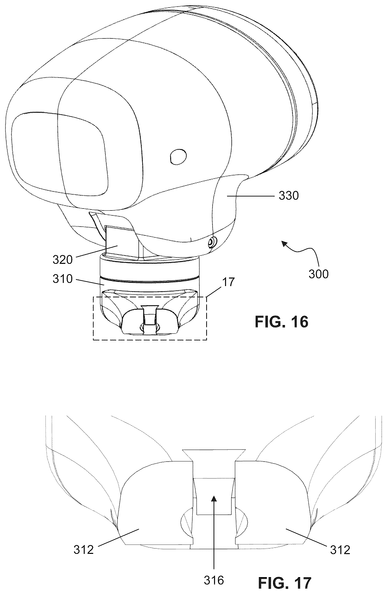 Patent US12365283 Figure 9 – Searchlight system for vehicle post