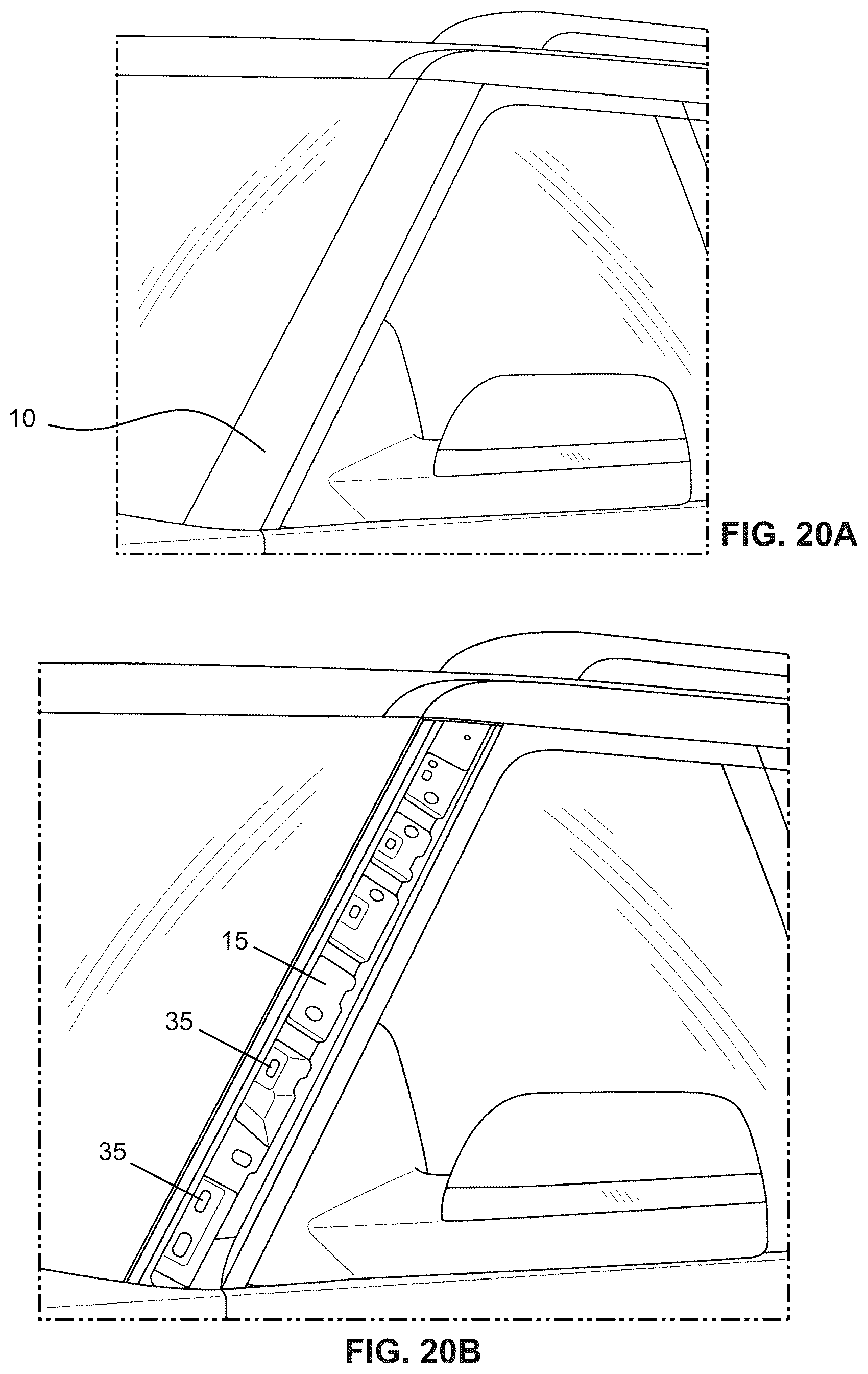 Patent US12365283 Figure 11 – Searchlight system for vehicle post