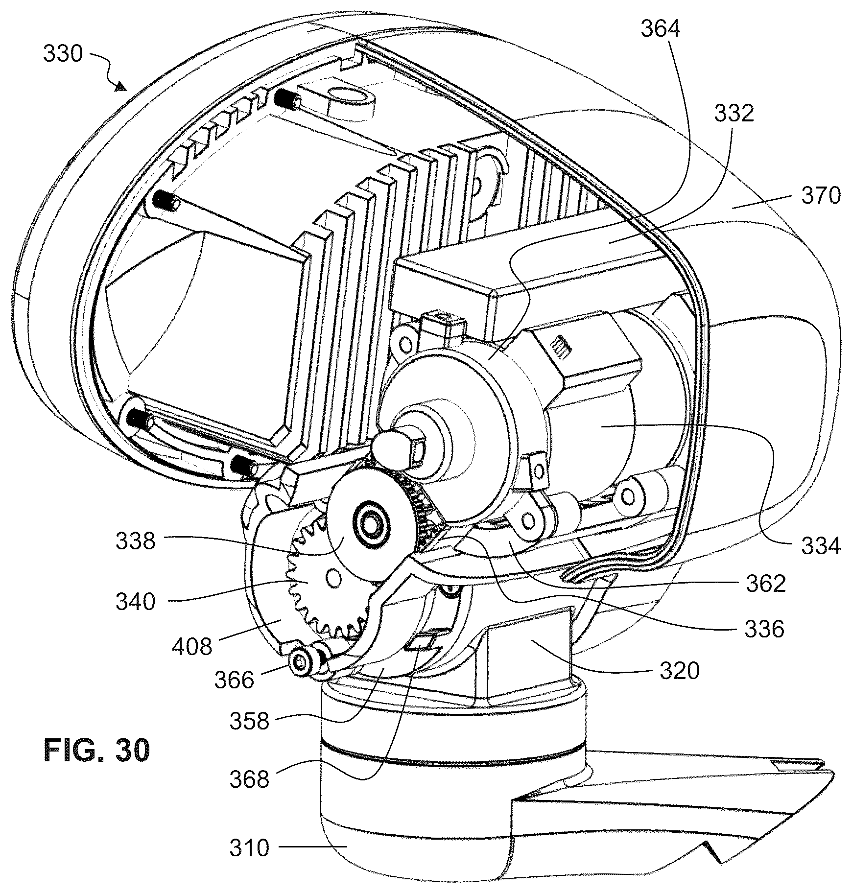Patent US12365283 Figure 15 – Searchlight system for vehicle post
