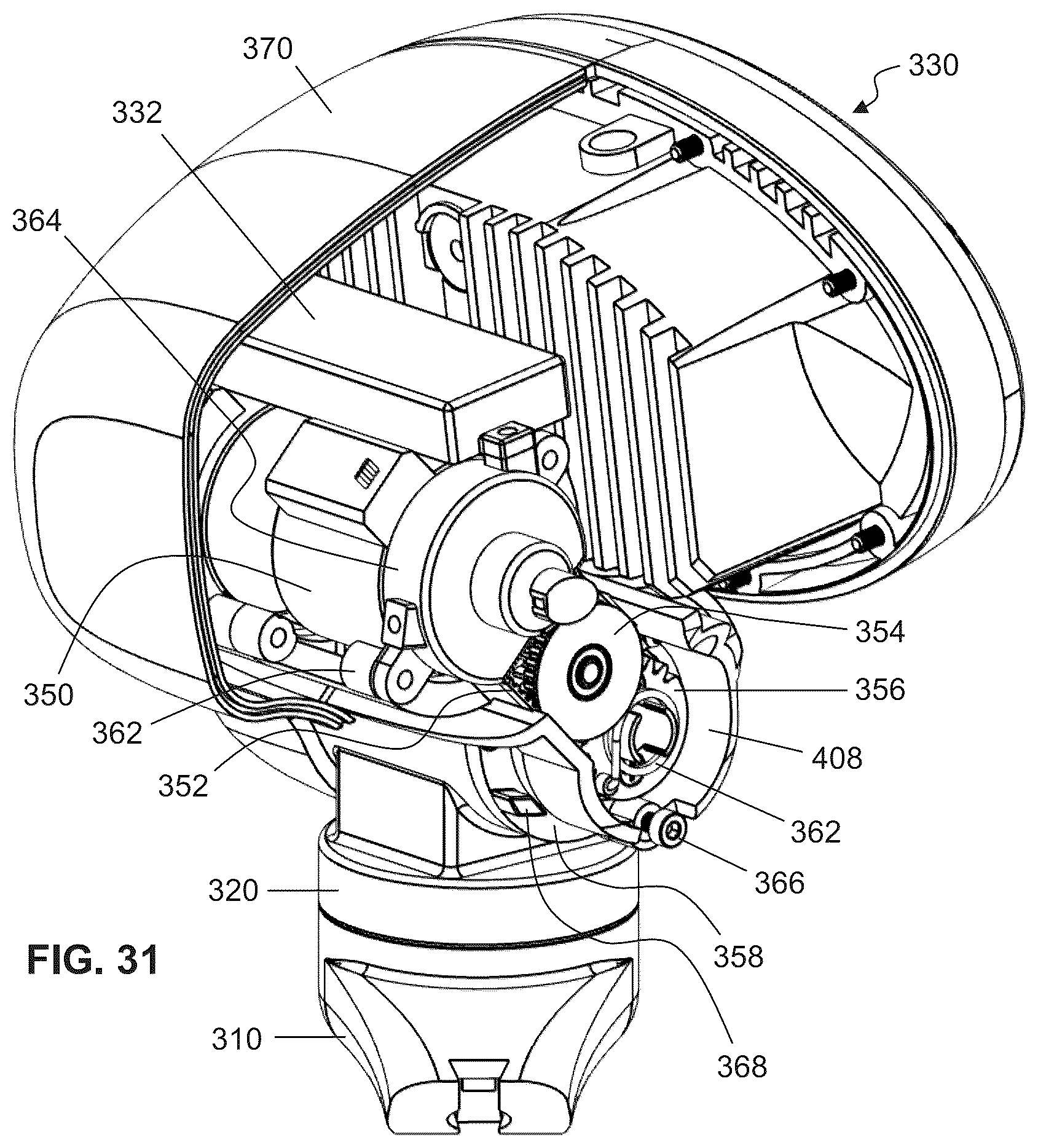 Patent US12365283 Figure 16 – Searchlight system for vehicle post