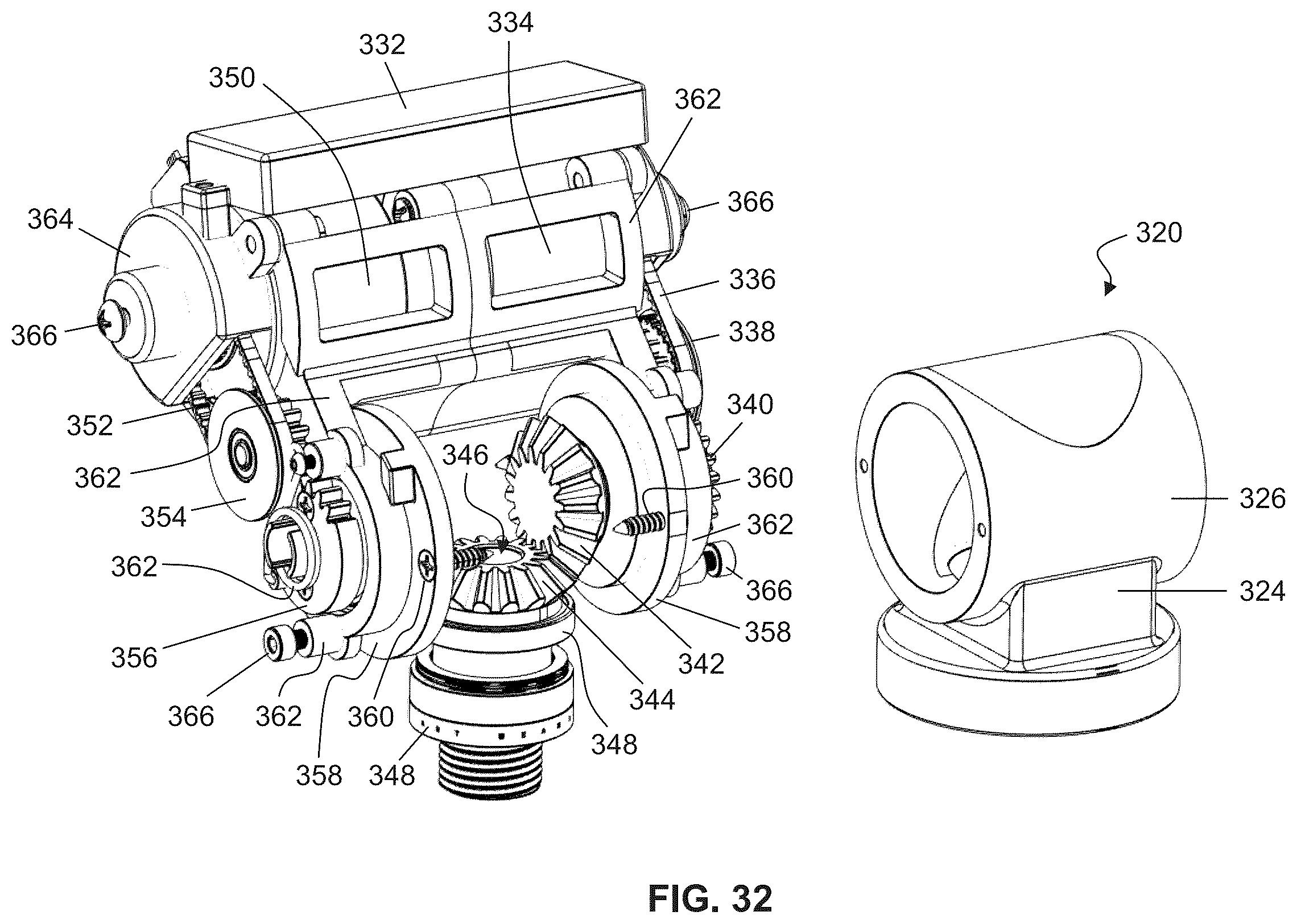 Patent US12365283 Figure 17 – Searchlight system for vehicle post