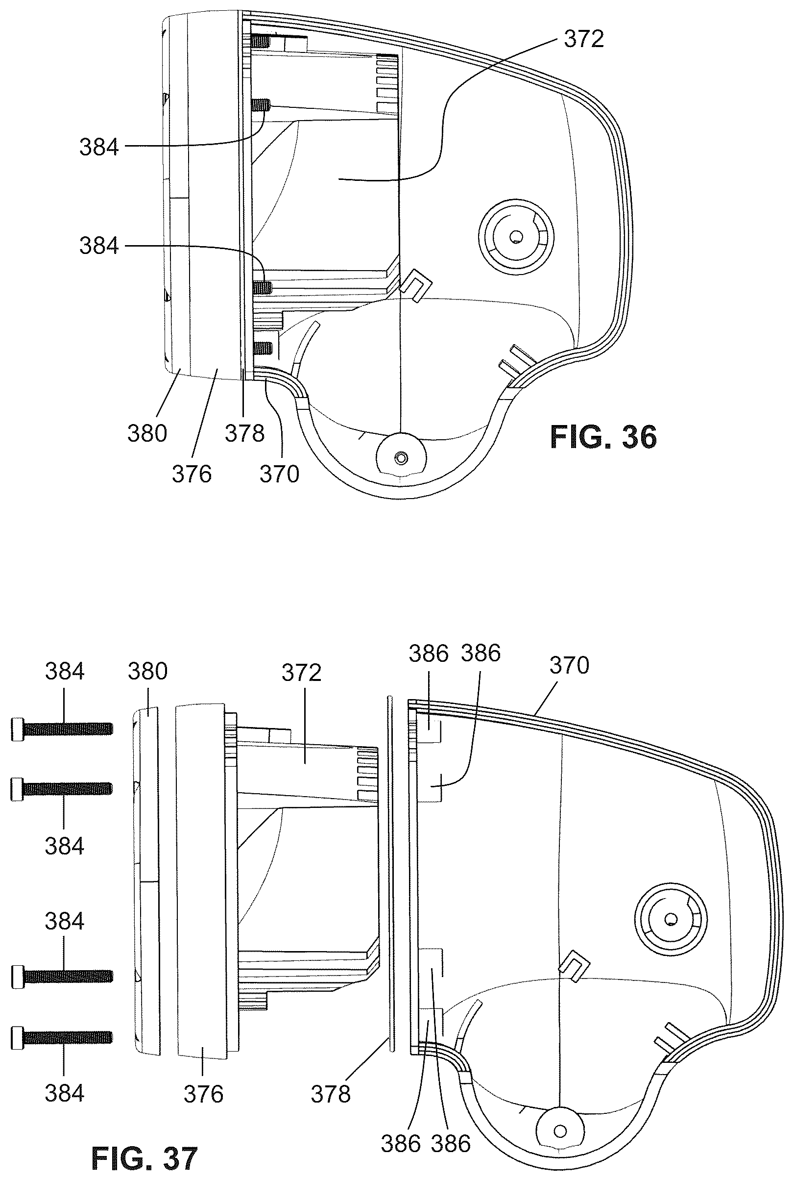 Patent US12365283 Figure 19 – Searchlight system for vehicle post