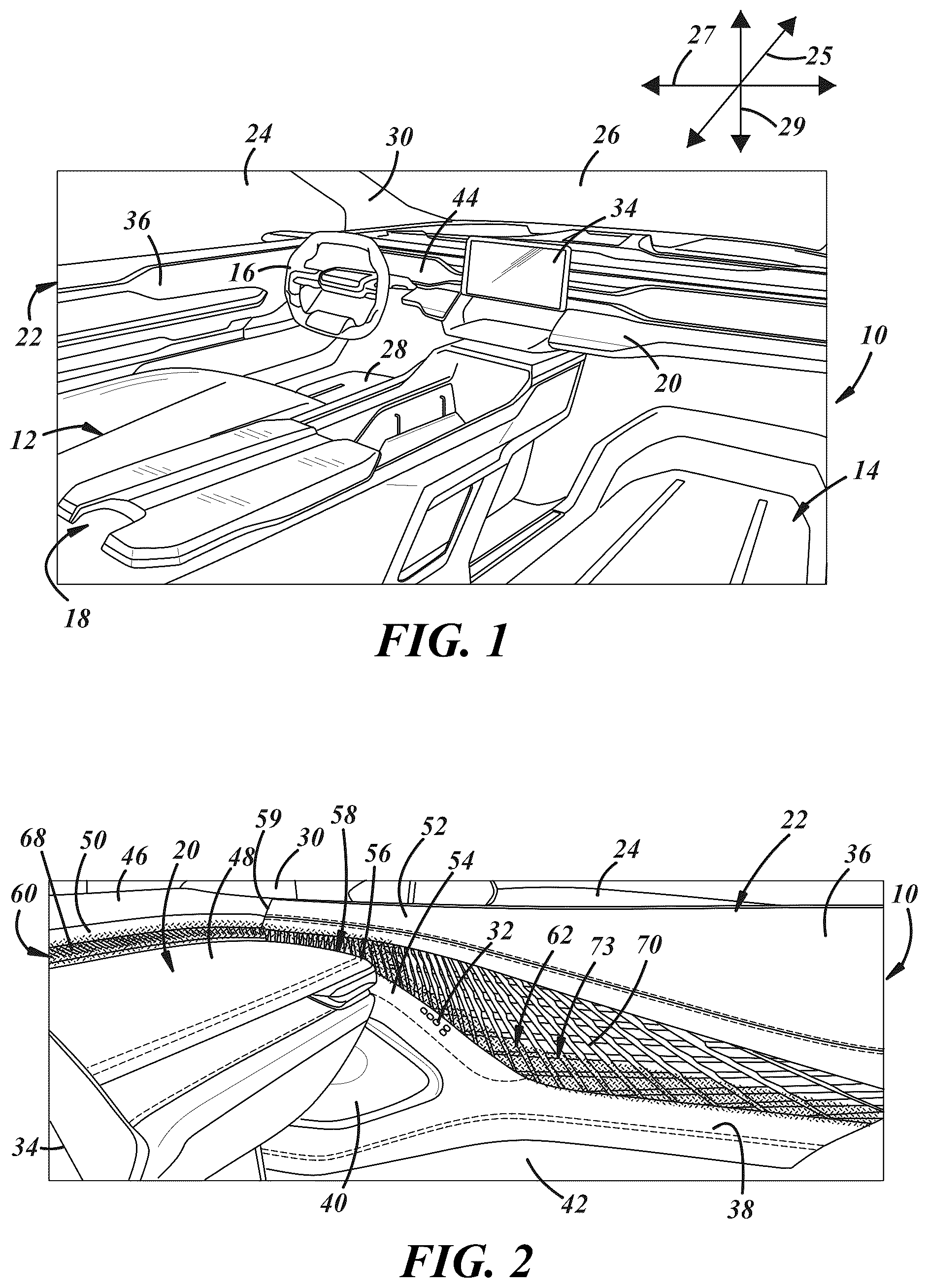 Patent US12365285 Figure 1 – Vehicle ambient light system with overlapped light assemblies