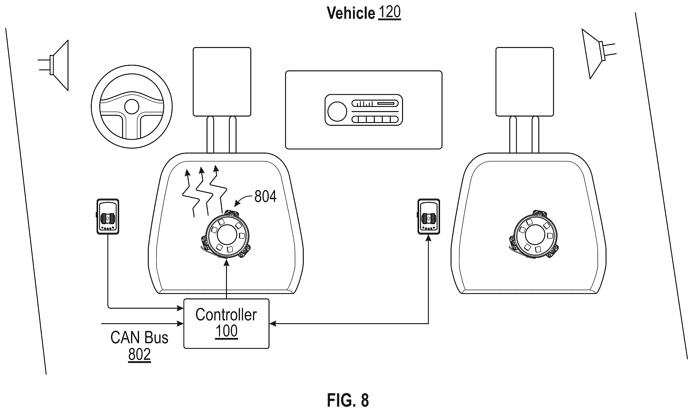 Patent US12365286 Figure 18 – Enhanced vehicle audio seat excitation with individual passenger controls