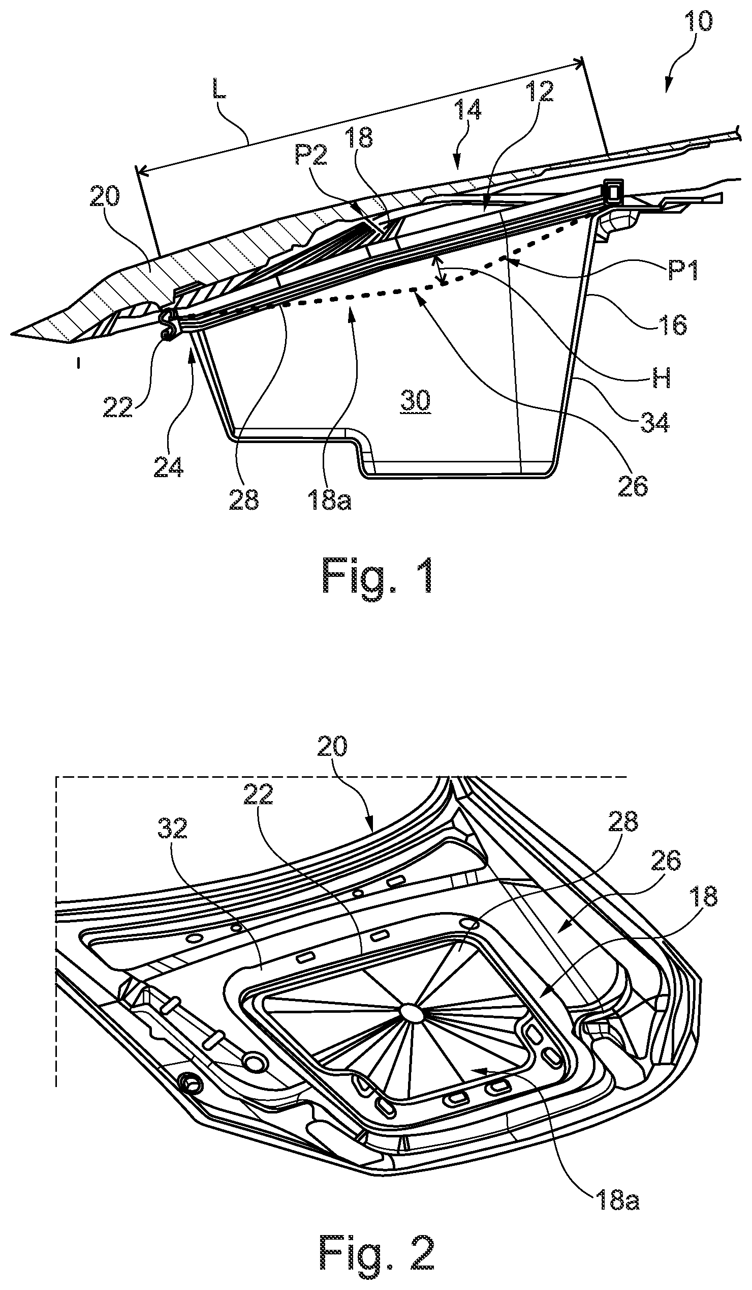 Patent US12365288 Figure 1 – Storage assembly for a vehicle, vehicle, and method for closing a lid of a storage assembly