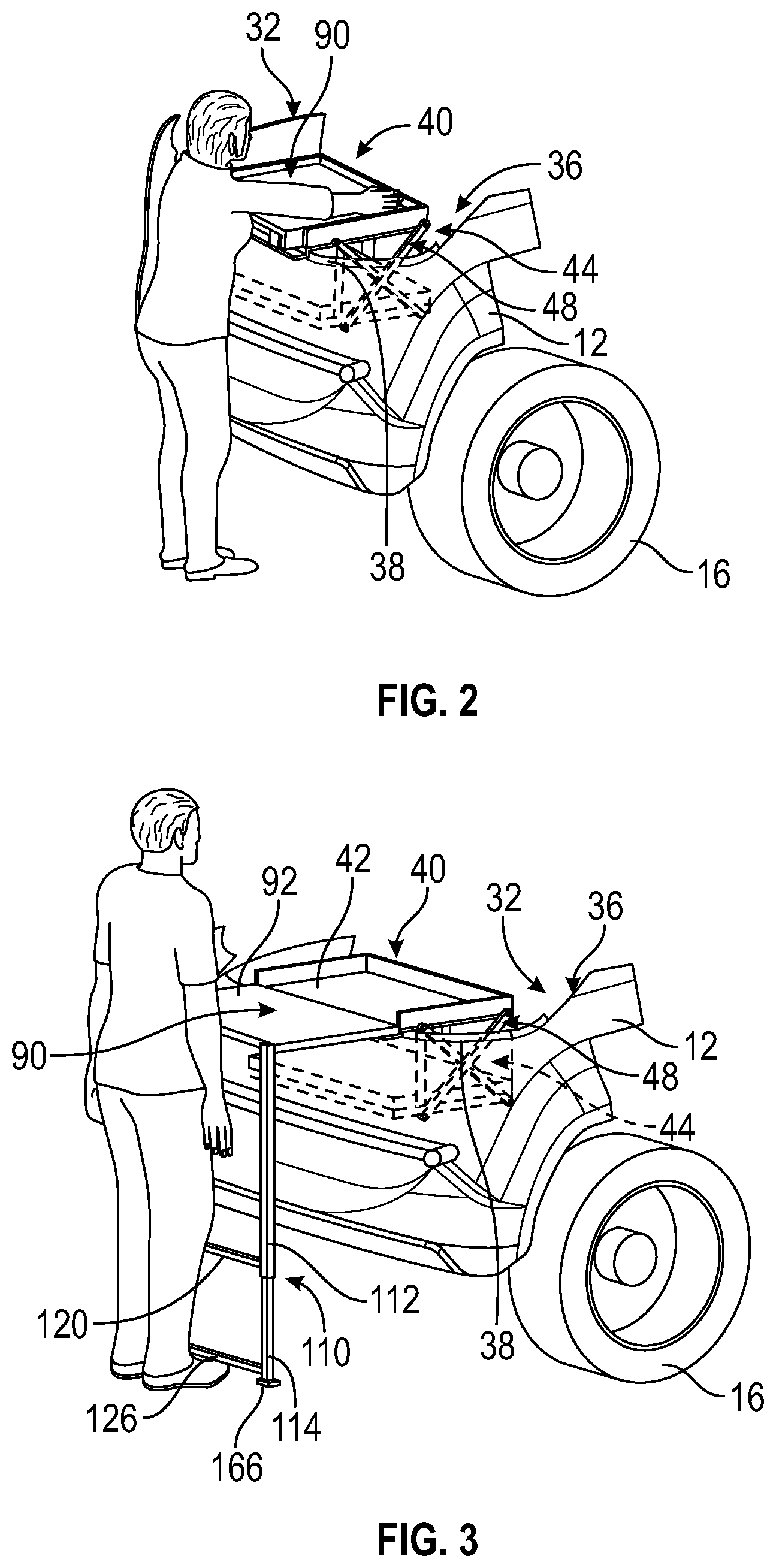 Patent US12365289 Figure 2 – Accessible and deployable support surface for a vehicle storage area