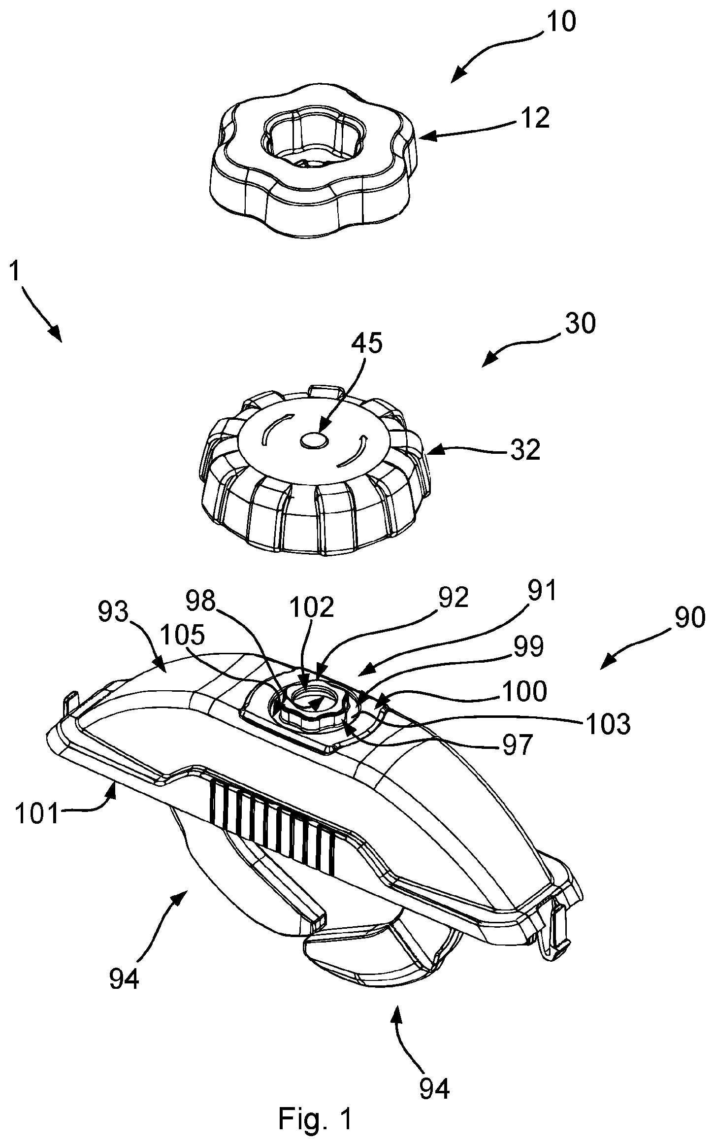 Patent US12365290 Figure 1 – Tightening member, clamp member and clamp assembly