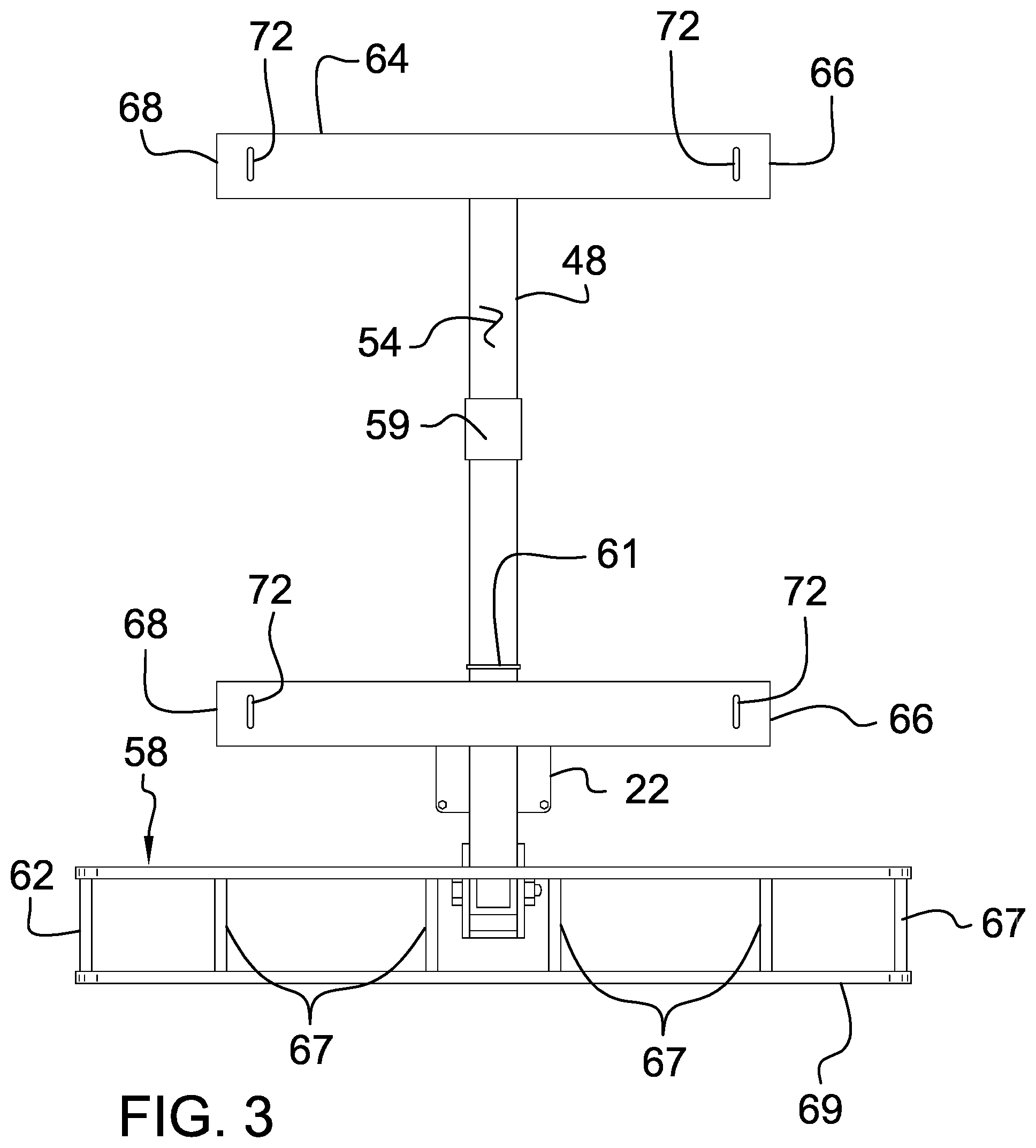 Patent US12365291 Figure 3 – Garbage can transport assembly