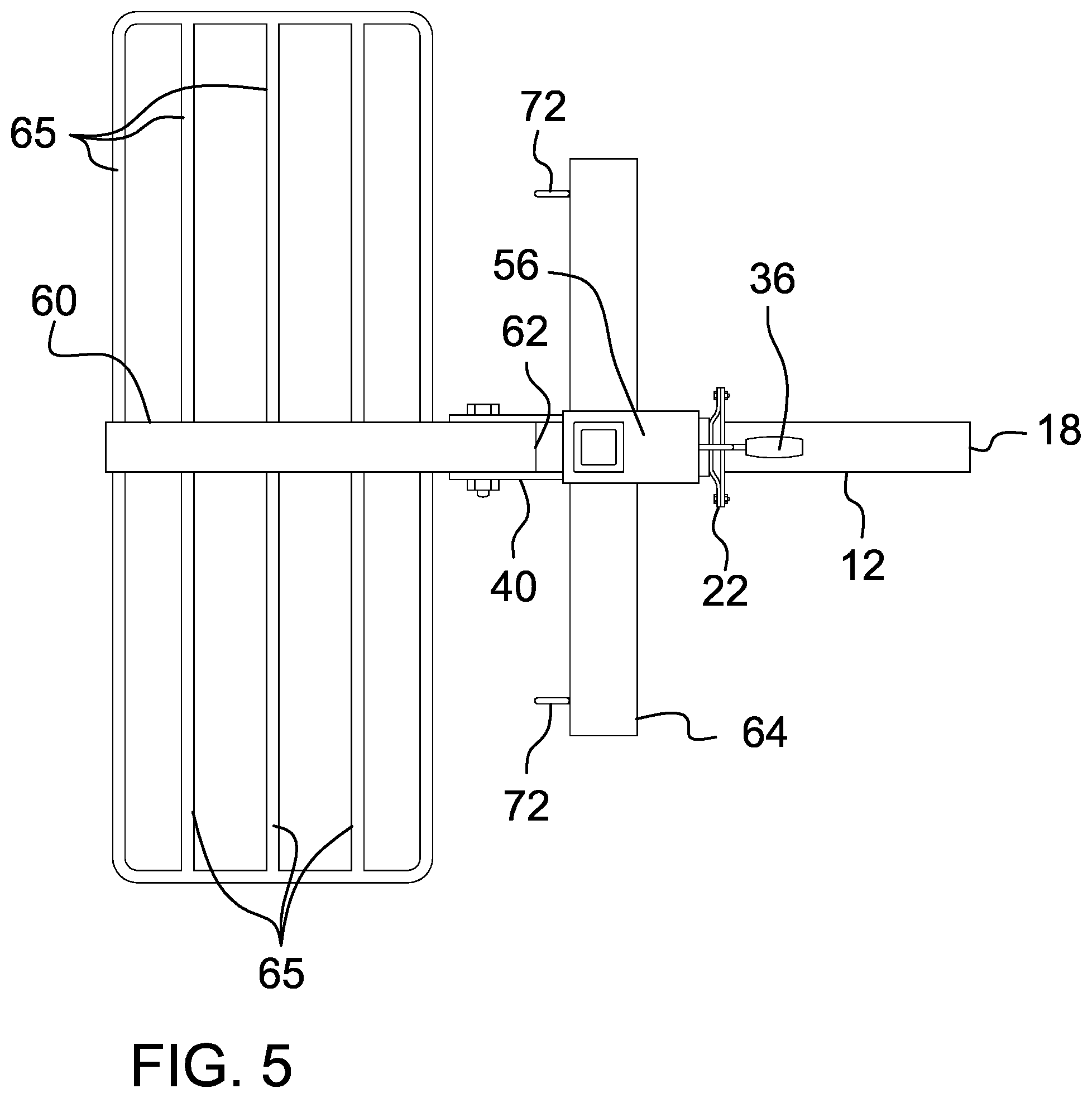 Patent US12365291 Figure 5 – Garbage can transport assembly