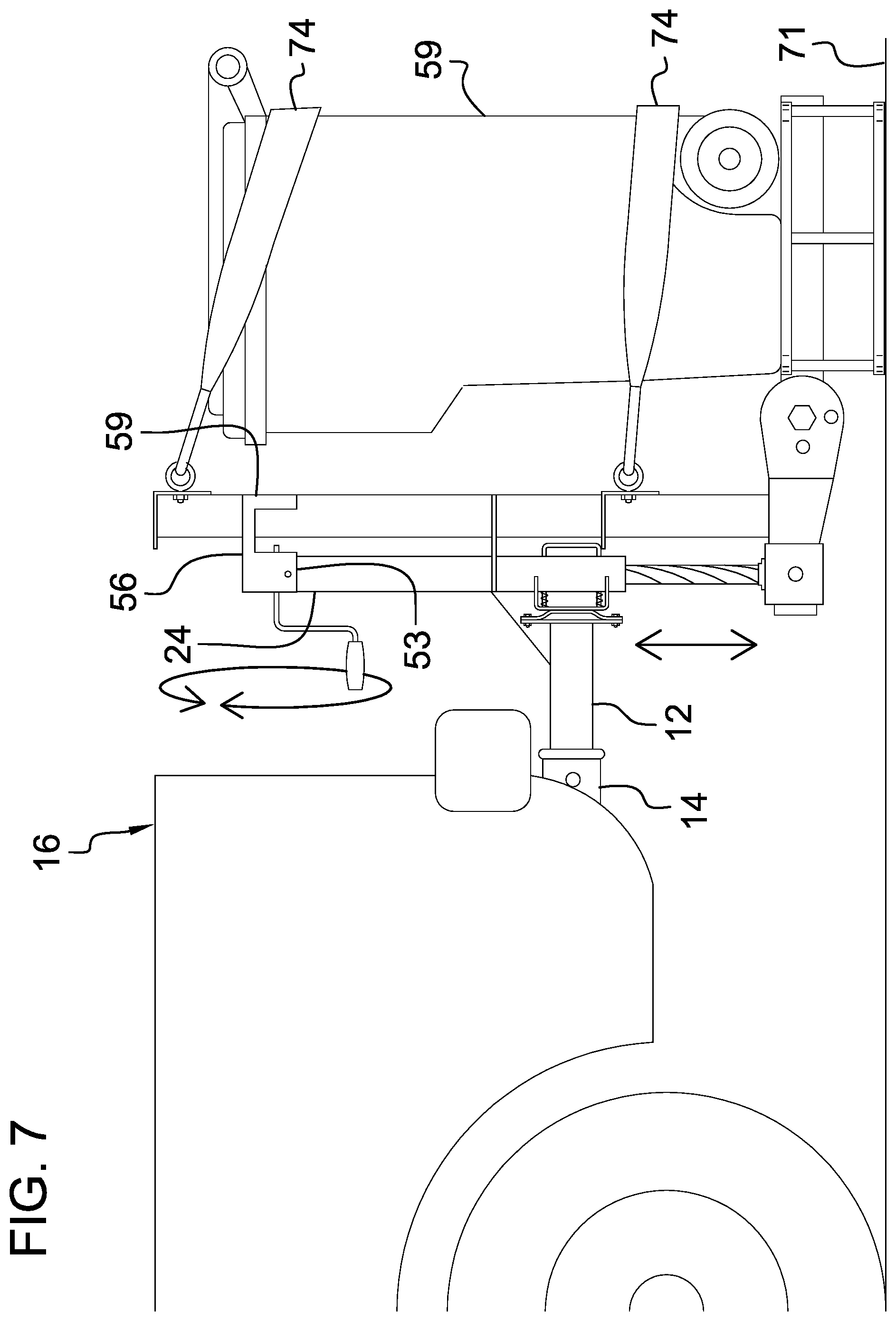 Patent US12365291 Figure 7 – Garbage can transport assembly