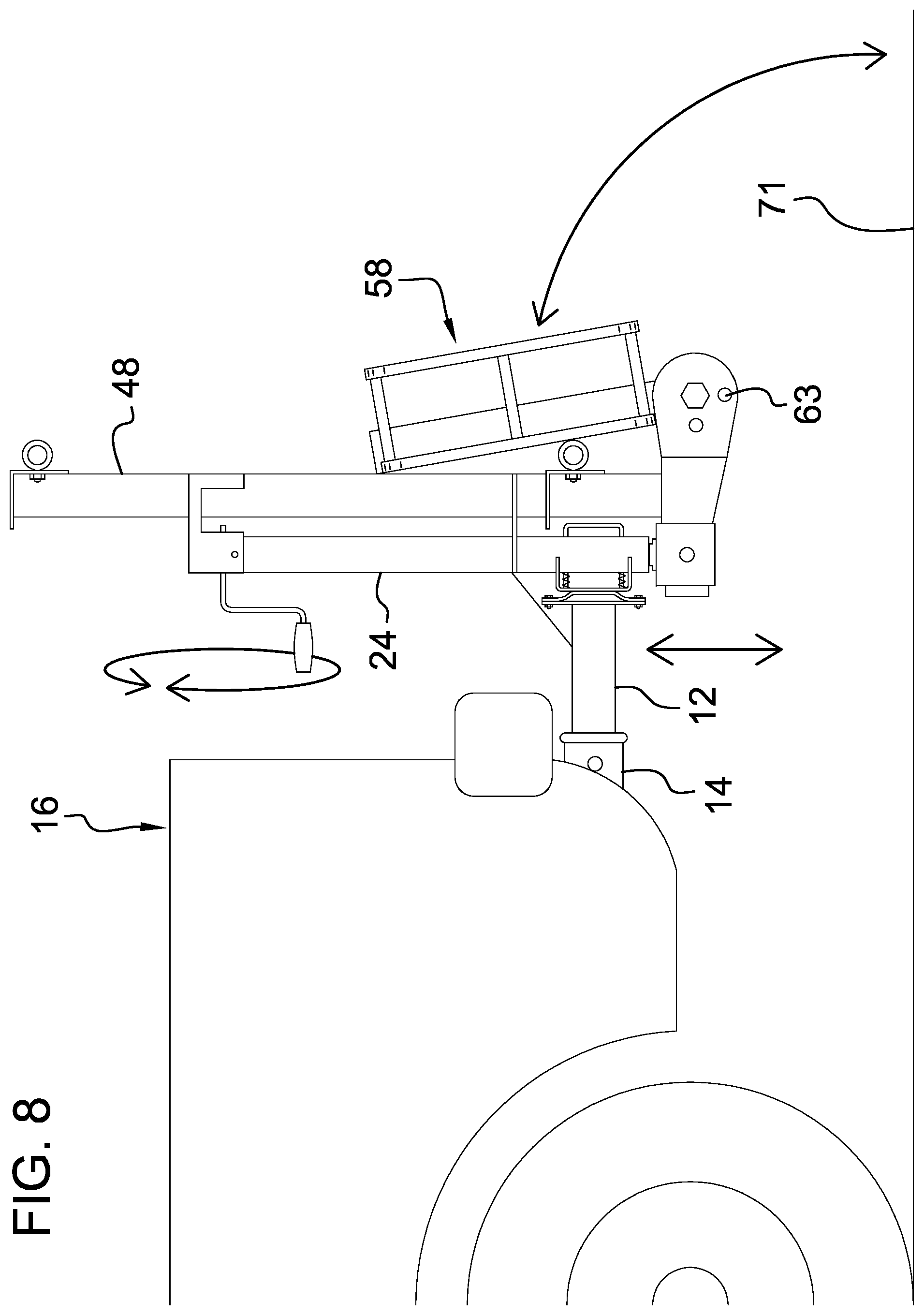 Patent US12365291 Figure 8 – Garbage can transport assembly