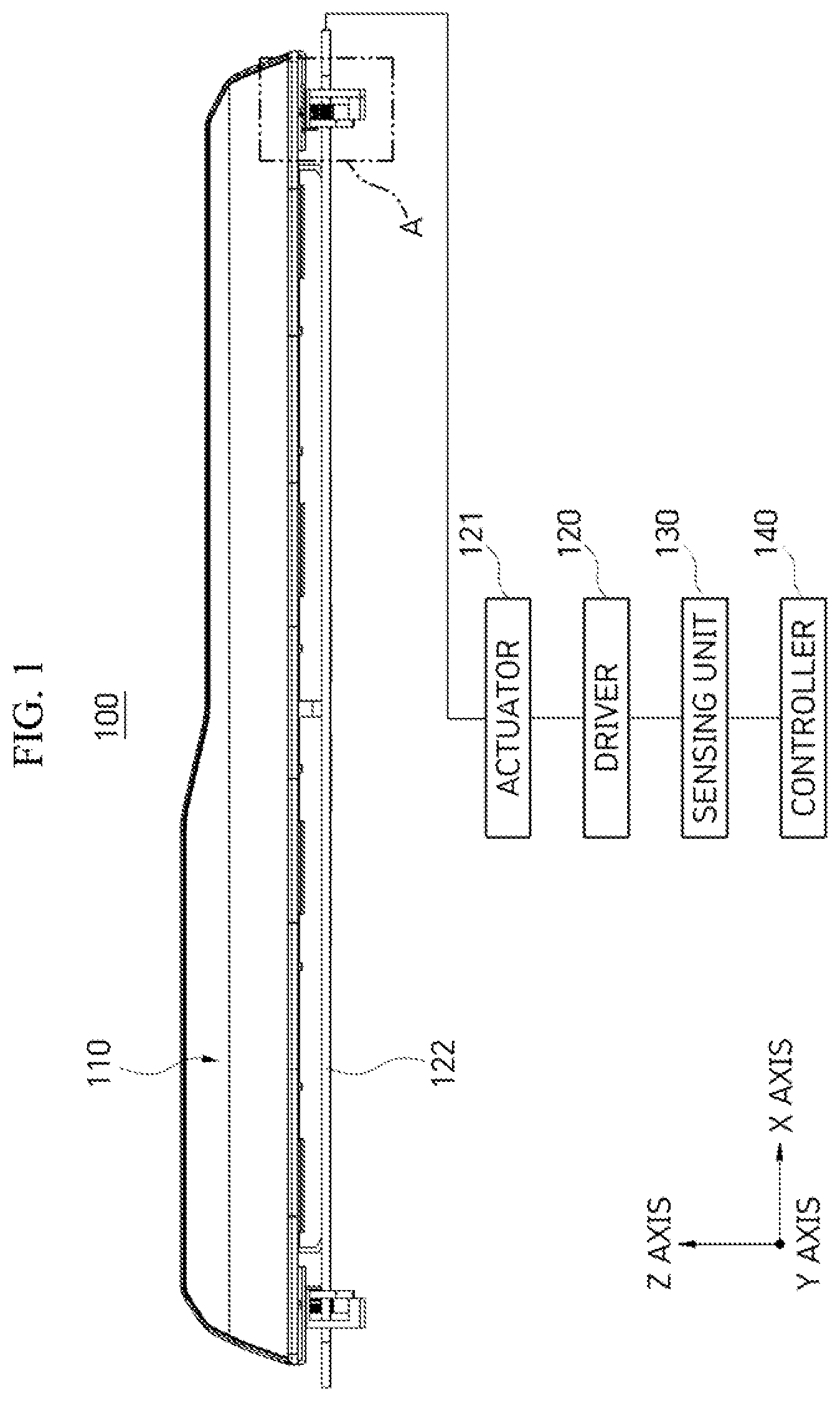 Patent US12365292 Figure 1 – Display apparatus for vehicle