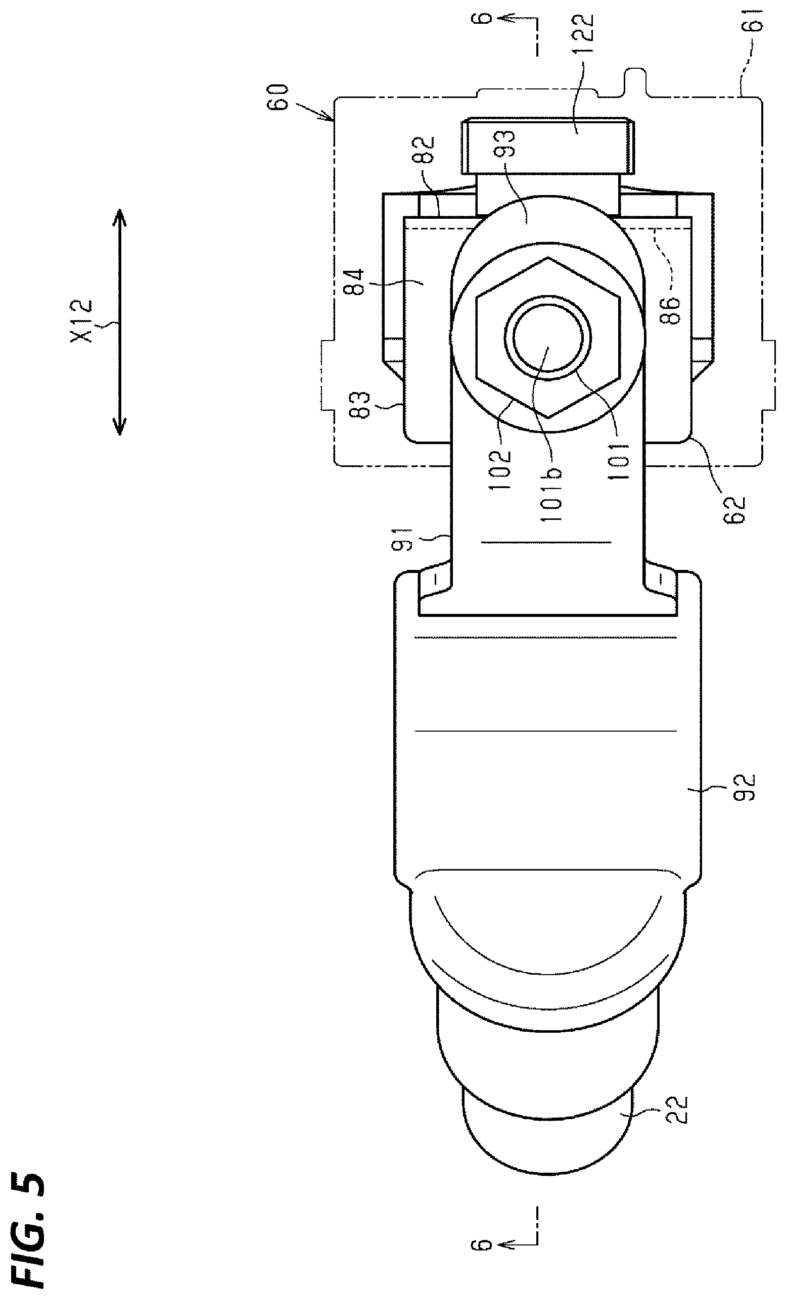 Patent US12365296 Figure 5 – Electrical connection box busbar connecting two wires