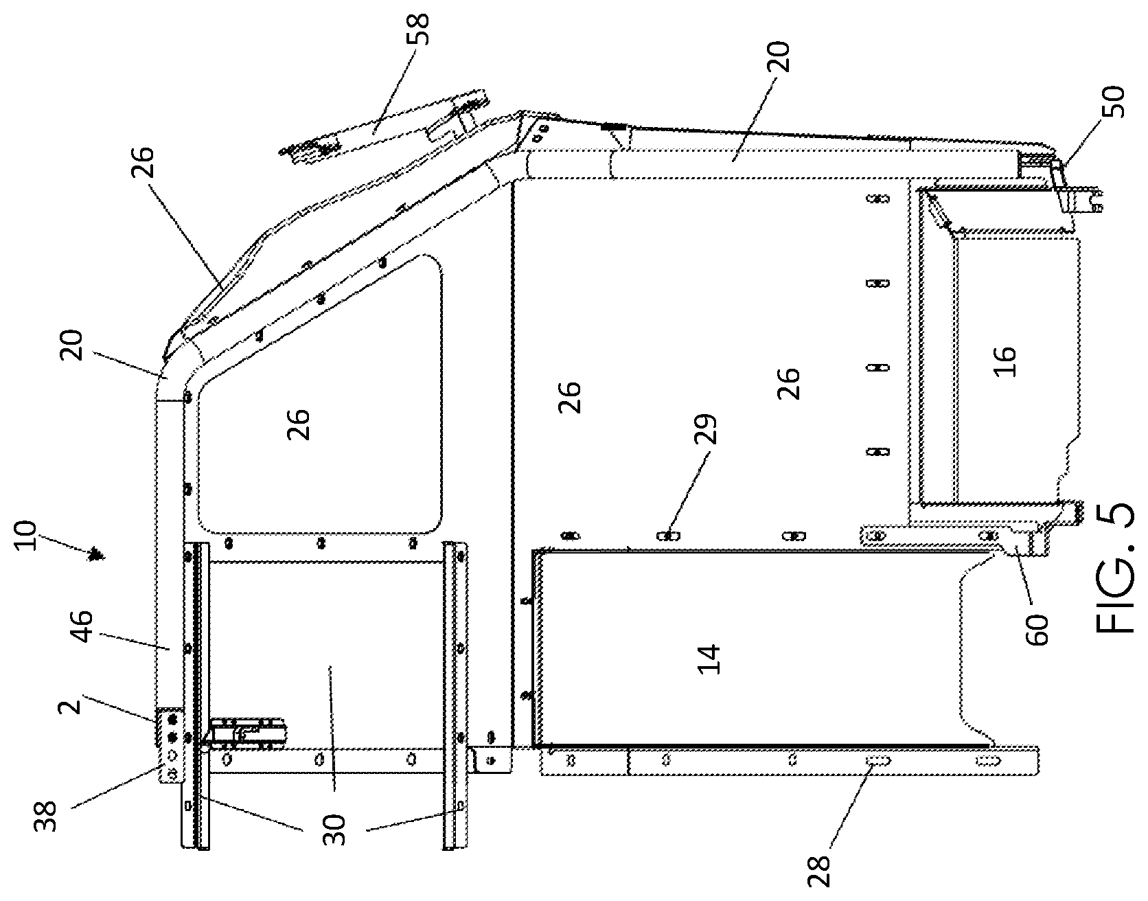 Patent US12365299 Figure 5 – Modular public safety vehicle security partition
