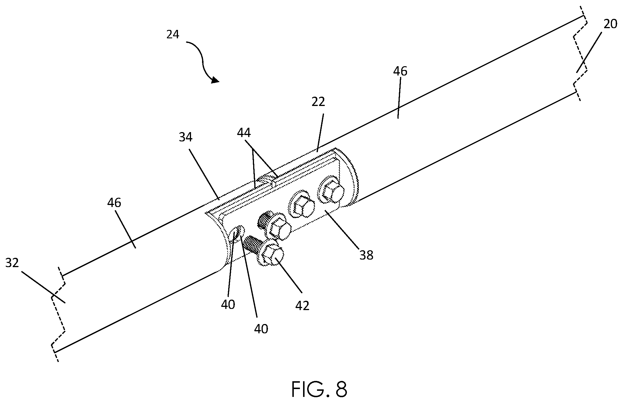Patent US12365299 Figure 8 – Modular public safety vehicle security partition