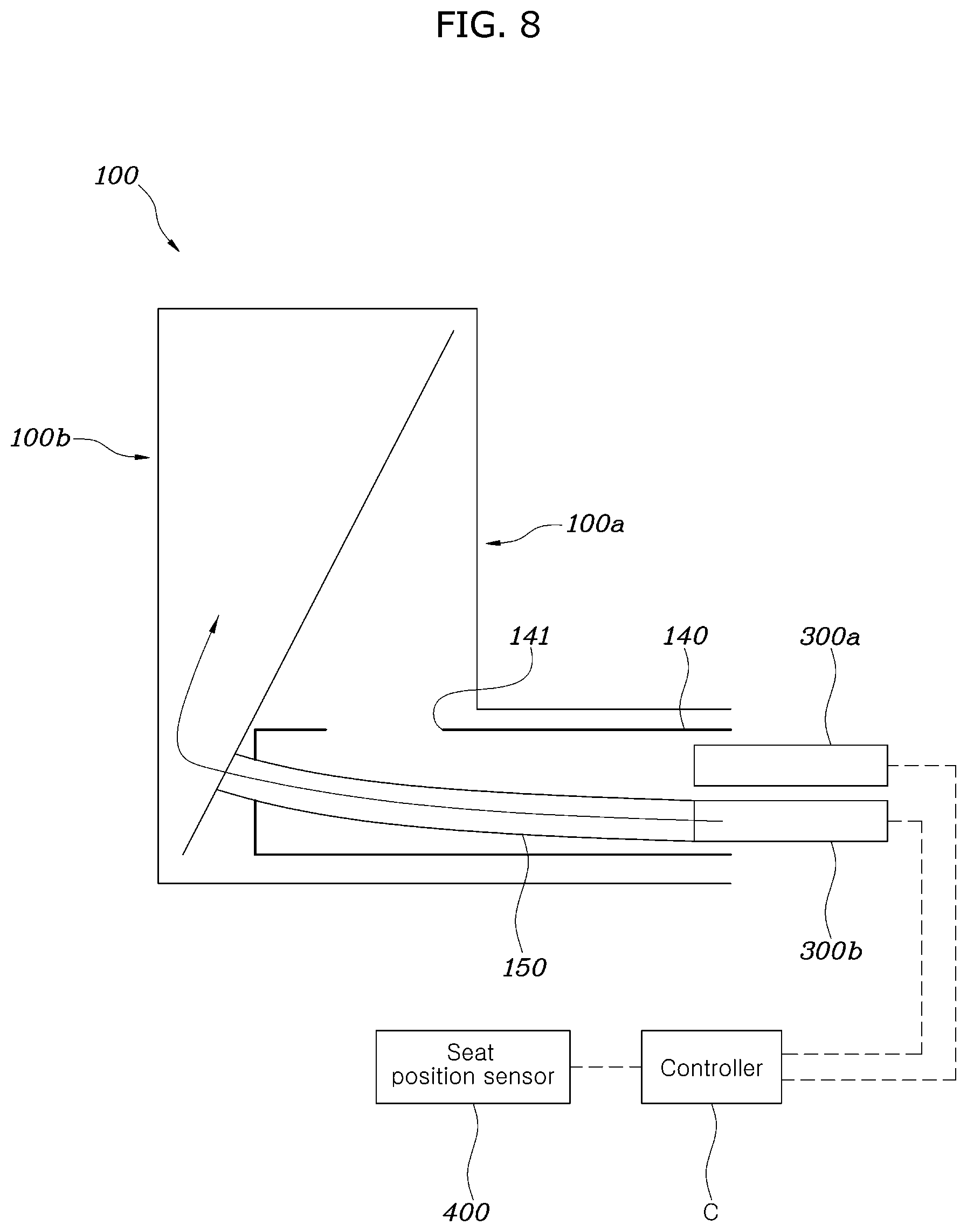 Patent US12365300 Figure 8 – Seatbelt airbag