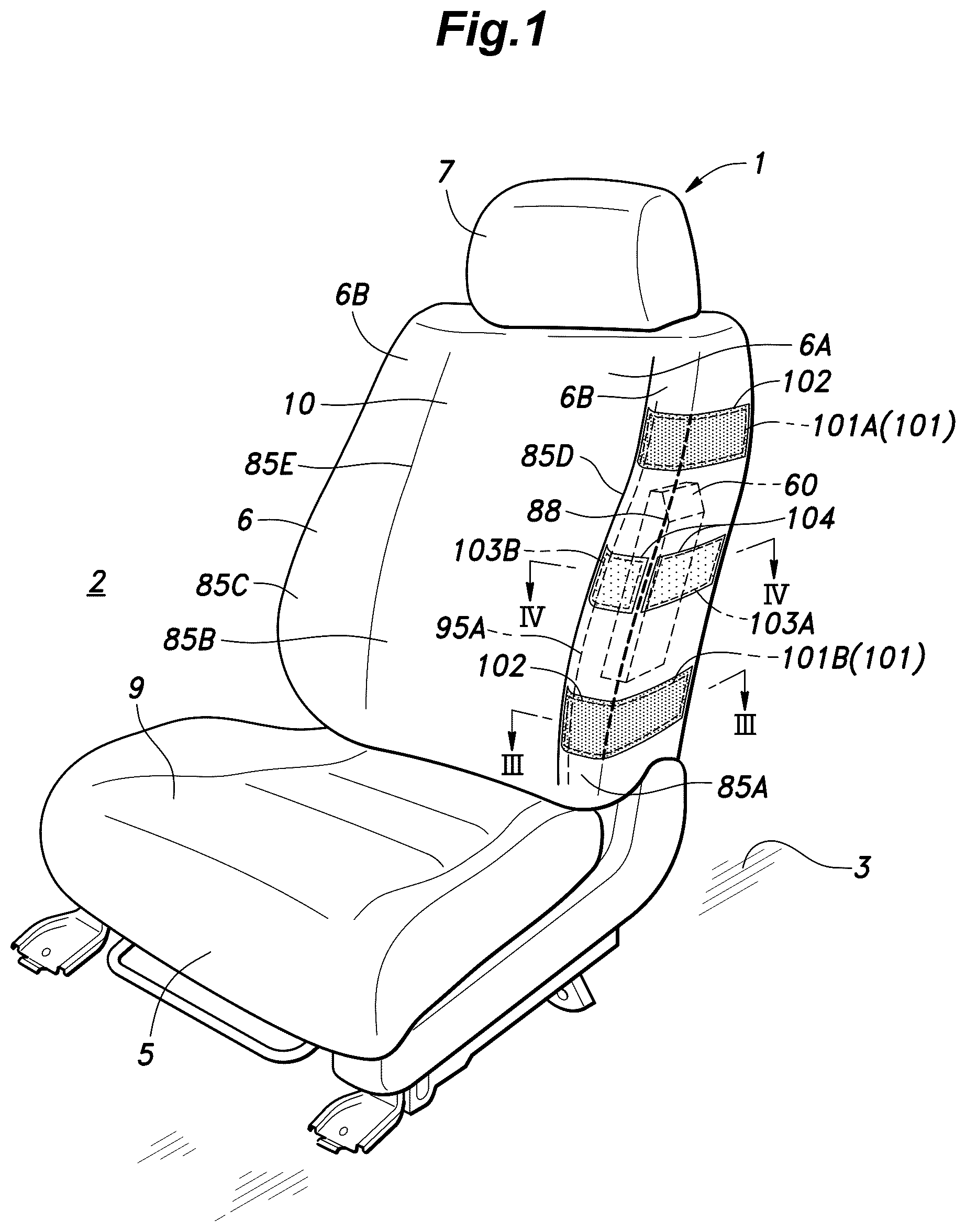 Patent US12365302 Figure 1 – Vehicle seat and method for manufacturing the same