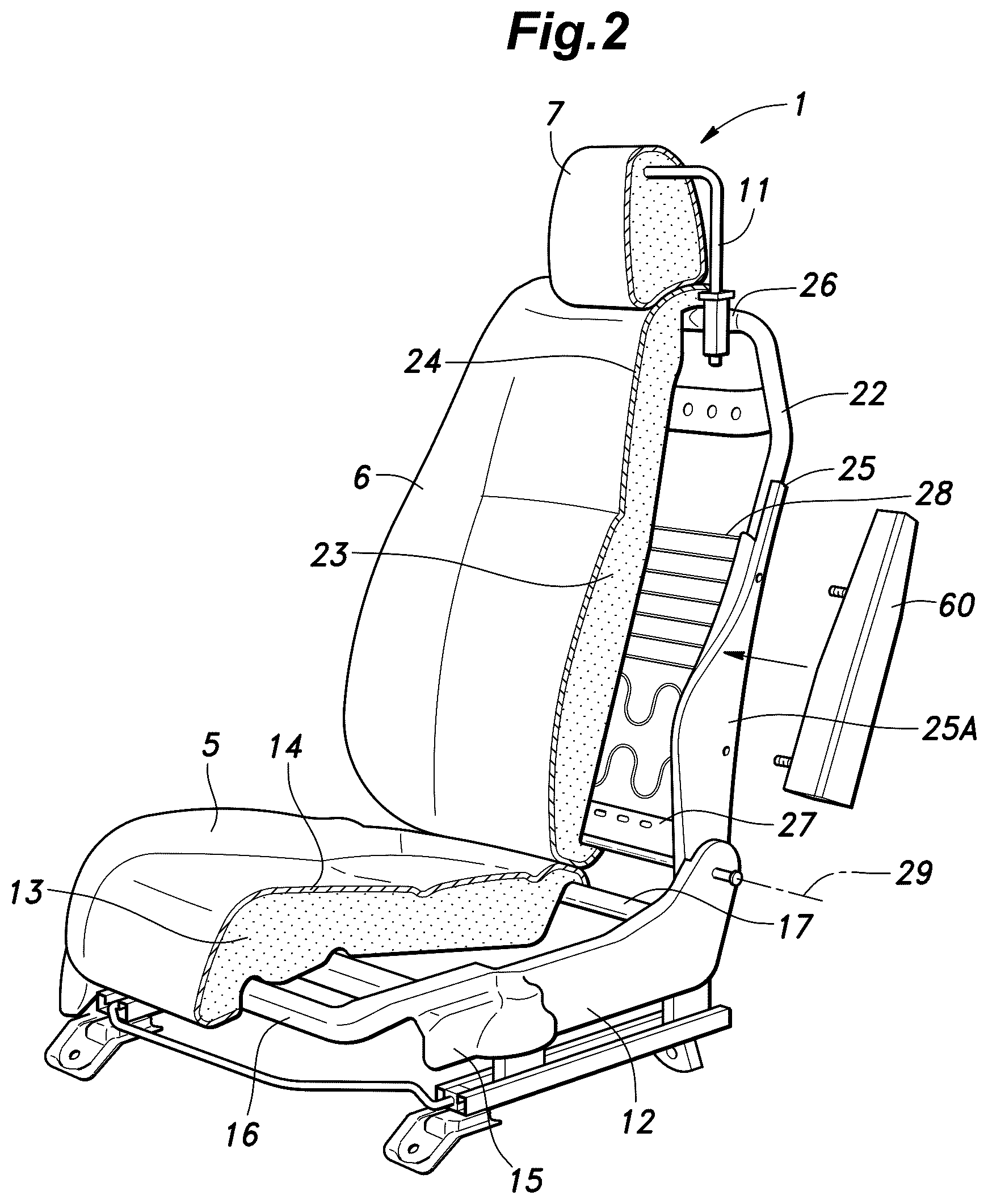 Patent US12365302 Figure 2 – Vehicle seat and method for manufacturing the same